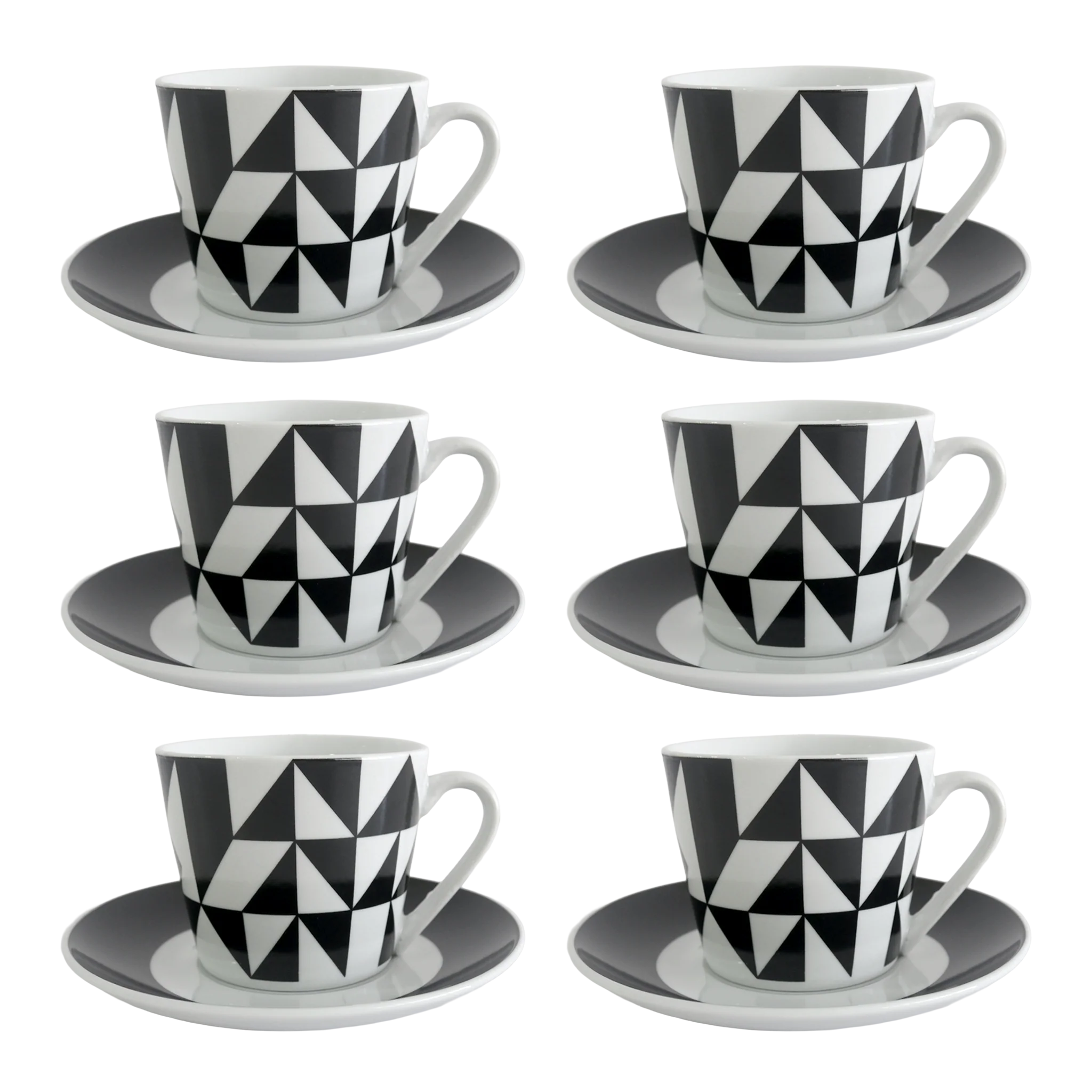 6 tasses 8x7cm + 6 sous-tasses 14cm colorés - Image 2