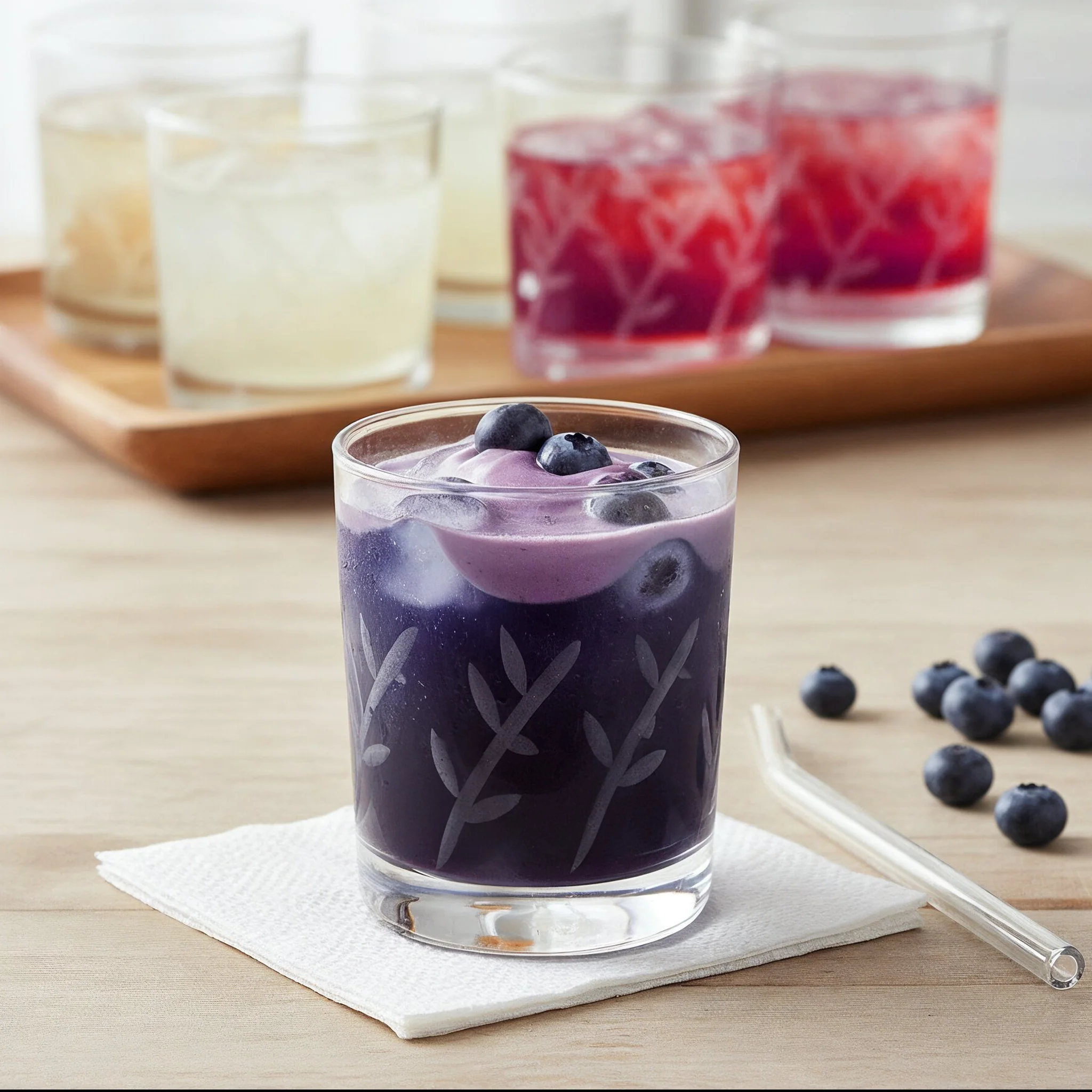 6 verres à eau/jus gravés Jasmin - Image 2