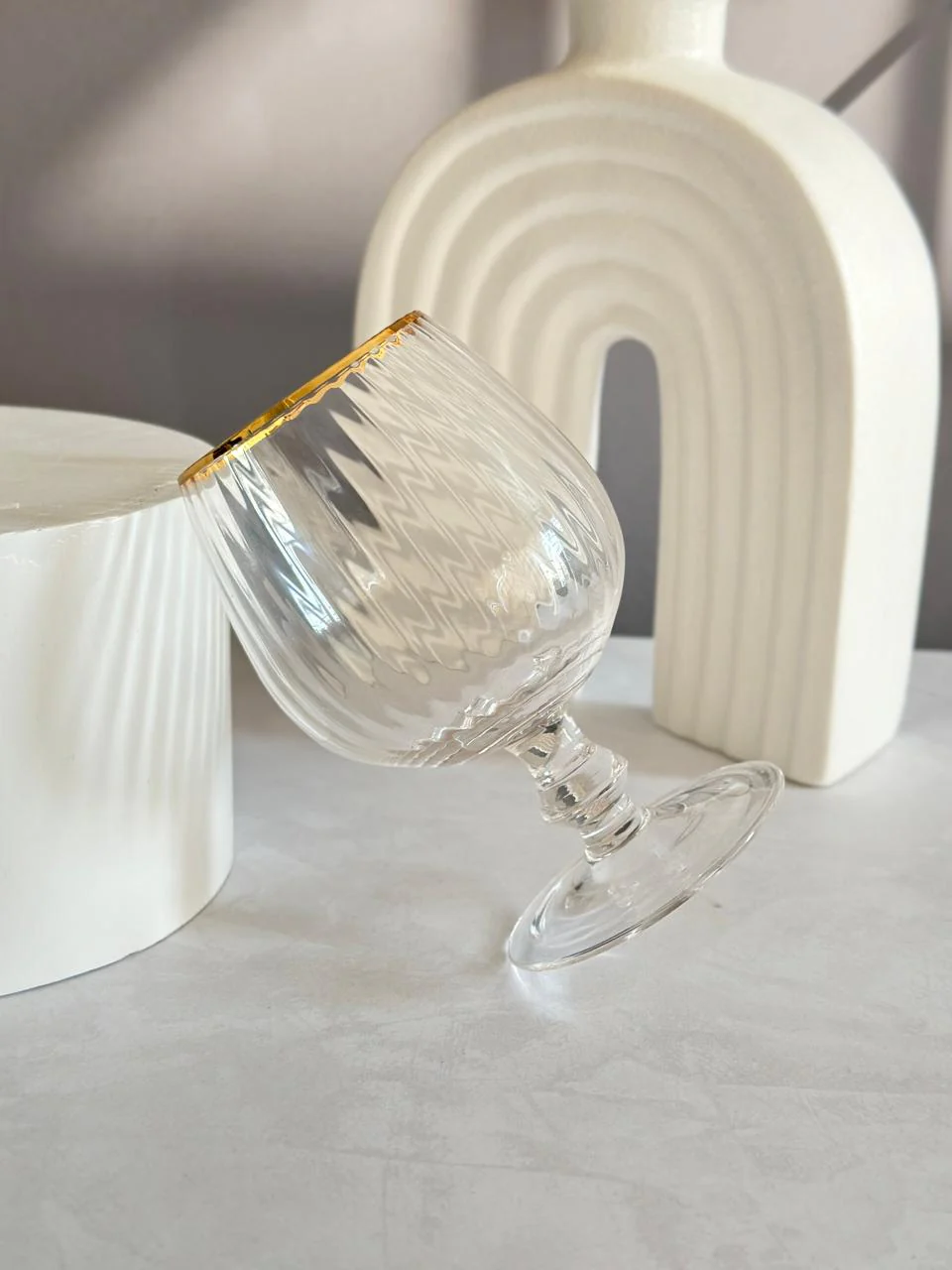 6 verres à jus avec pied 13x6,50cm - Image 2