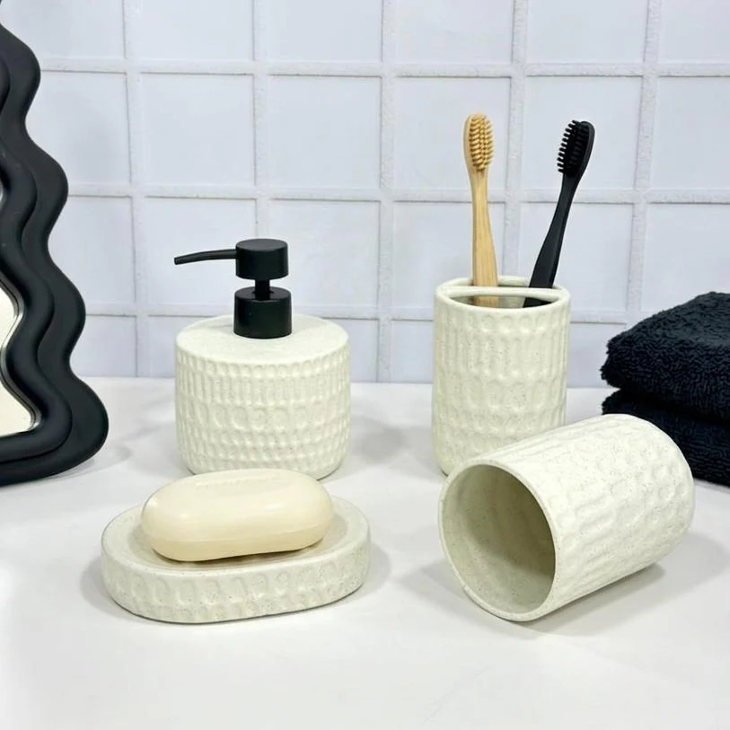 Accessoires Salle de Bain 4pcs Blanc - Image 3