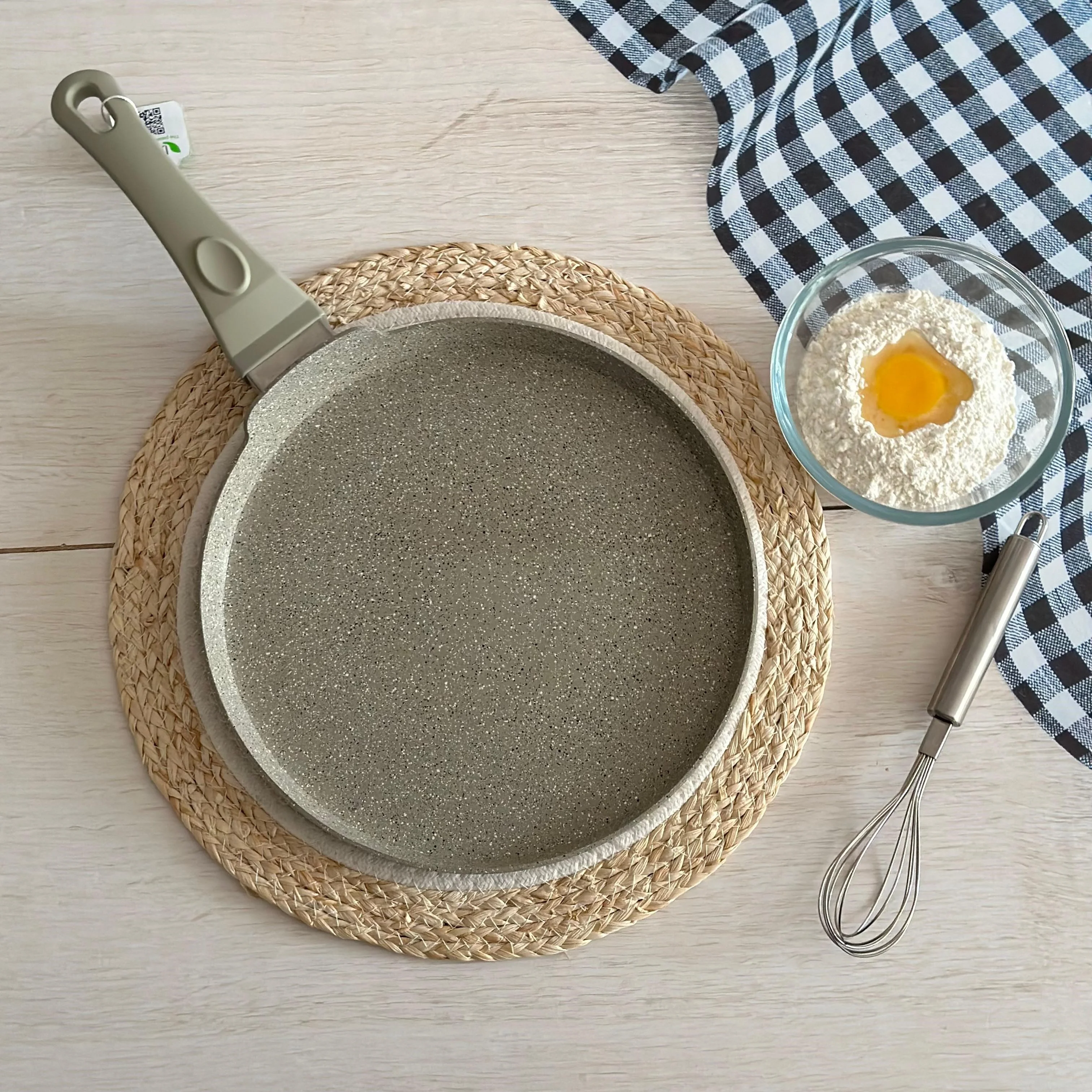 Crêpière beige en granite 28cm - Image 2