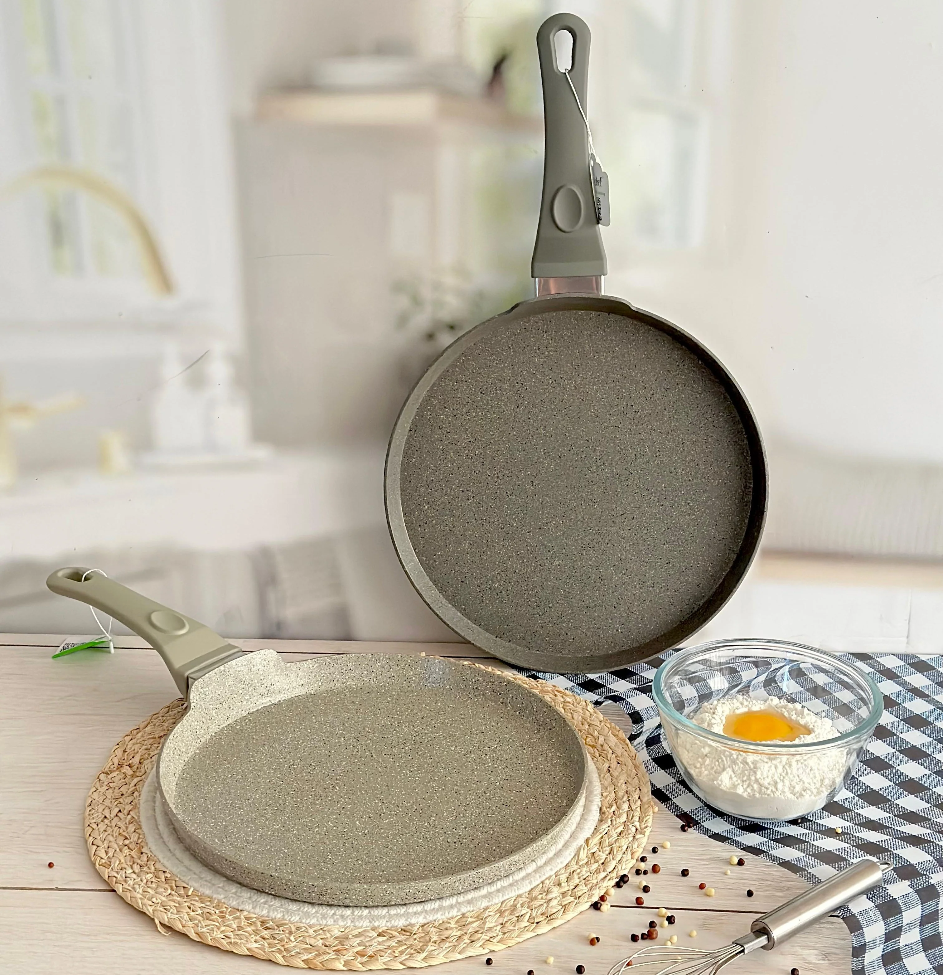 Crêpière beige en granite 28cm - Image 3