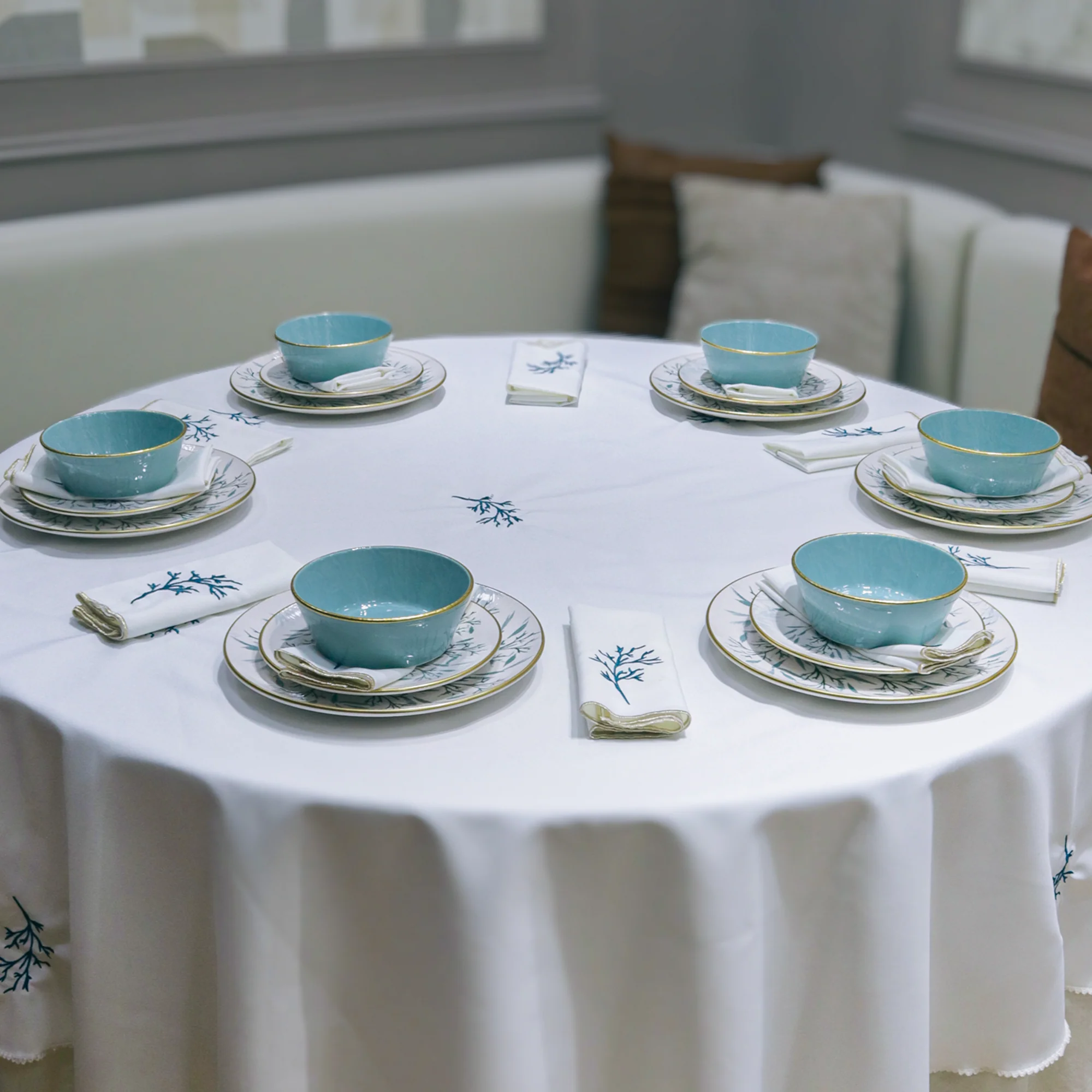 Nappe de table 180cm + 12 serviettes 38cm - Image 4