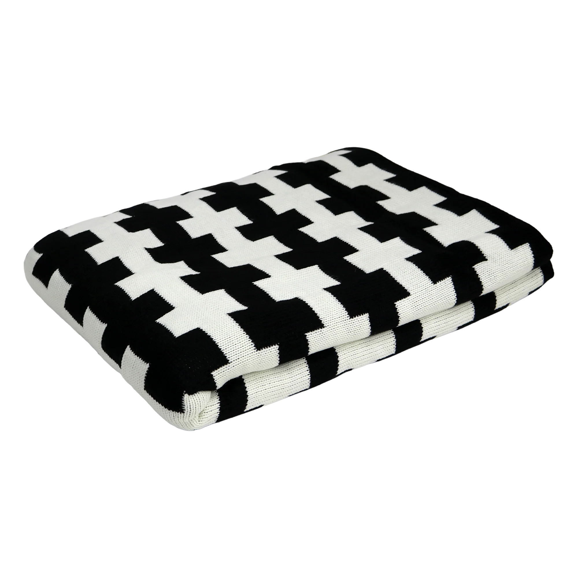 Plaid noir et blanc 130x180cm - Image 2