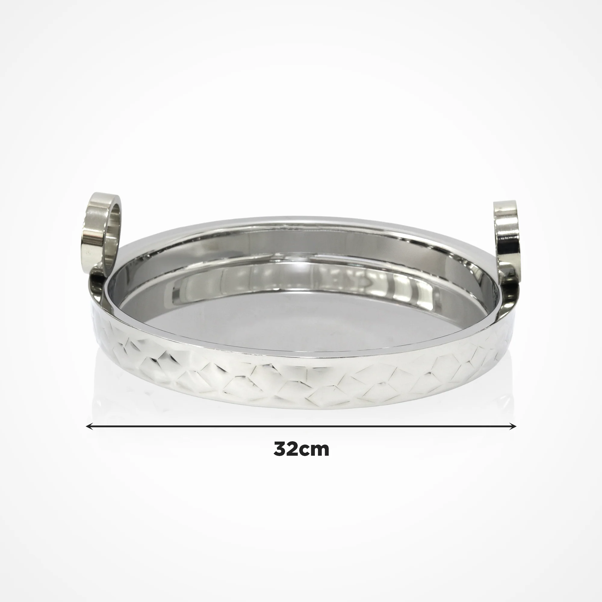 Plateau double wall rond en inox 32cm - Image 2