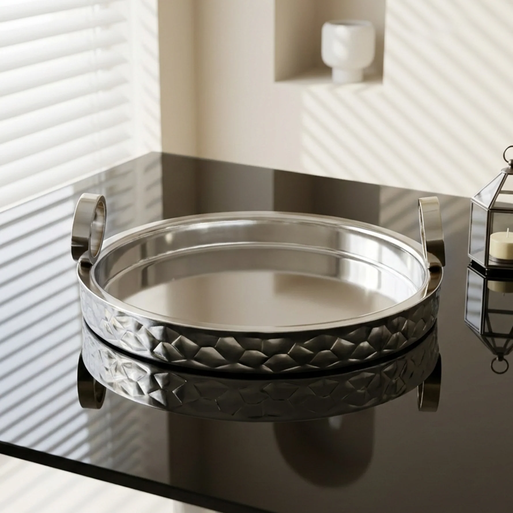 Plateau double wall rond en inox 32cm - Image 3