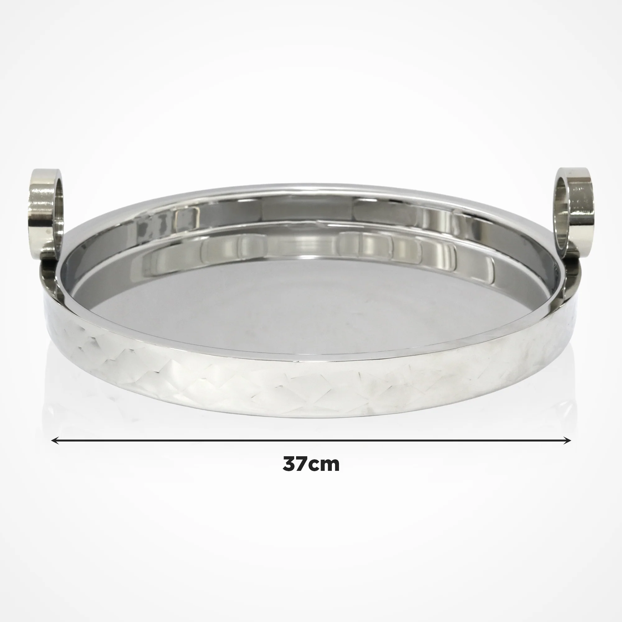 Plateau double wall rond en inox 37cm - Image 2