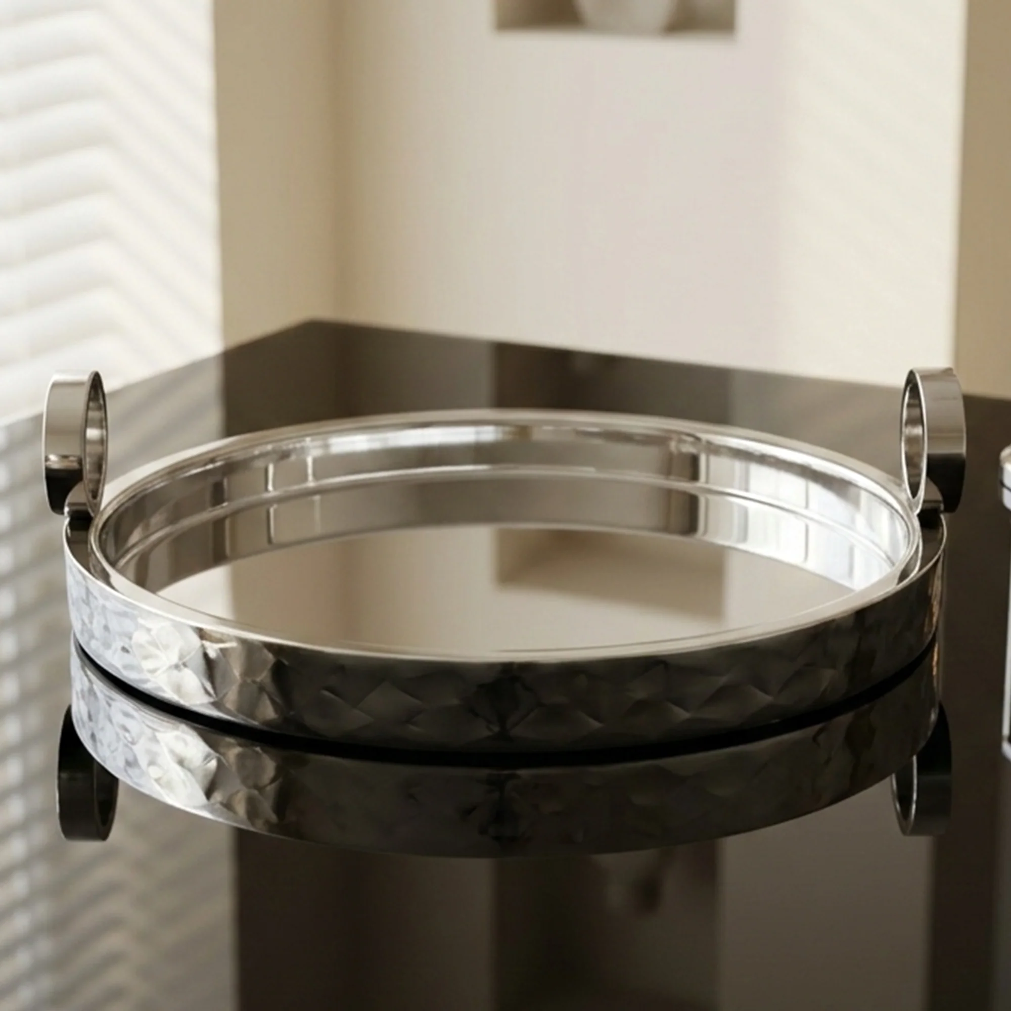 Plateau double wall rond en inox 37cm - Image 3