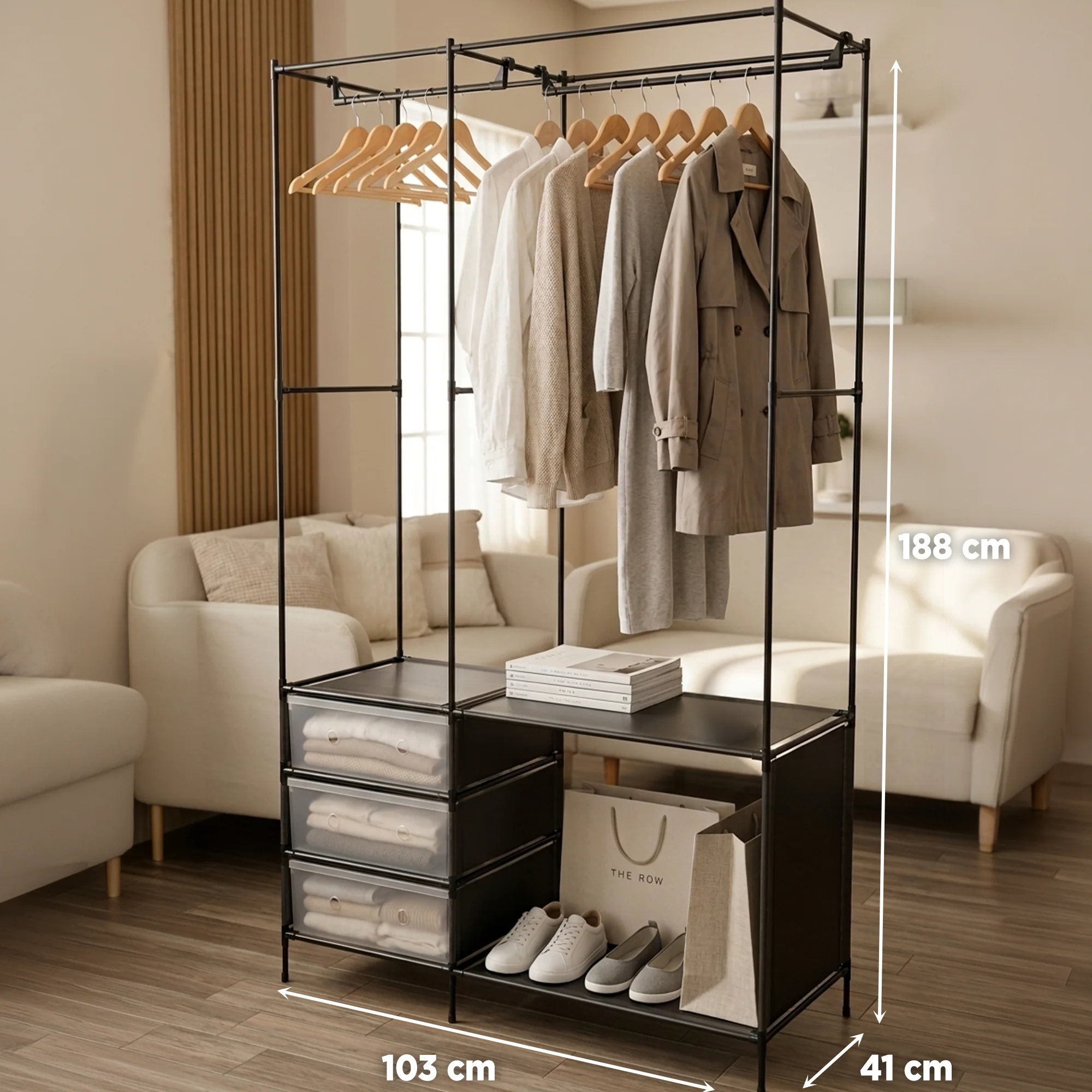 Porte vêtement 103x41x188cm - Image 3