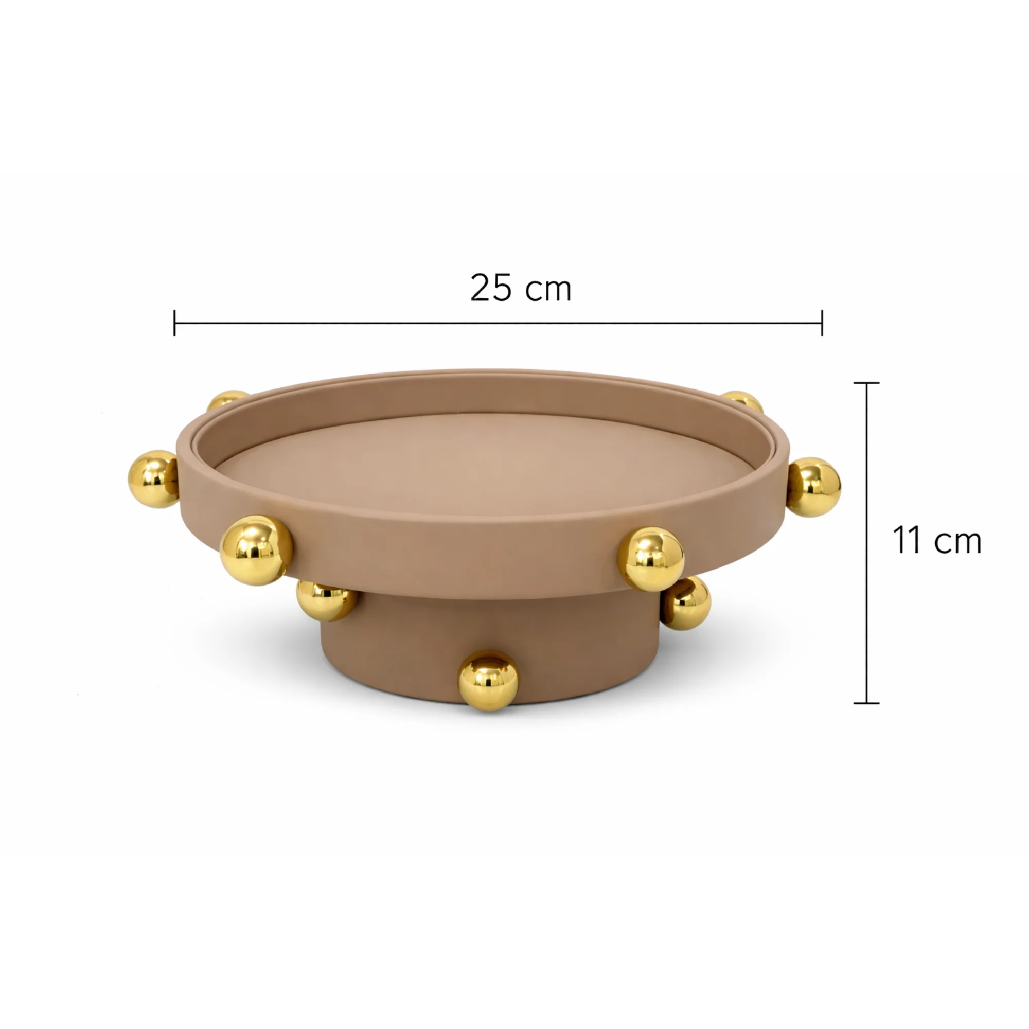 Présentoir Rond en Daim Beige 25x11cm - Image 2