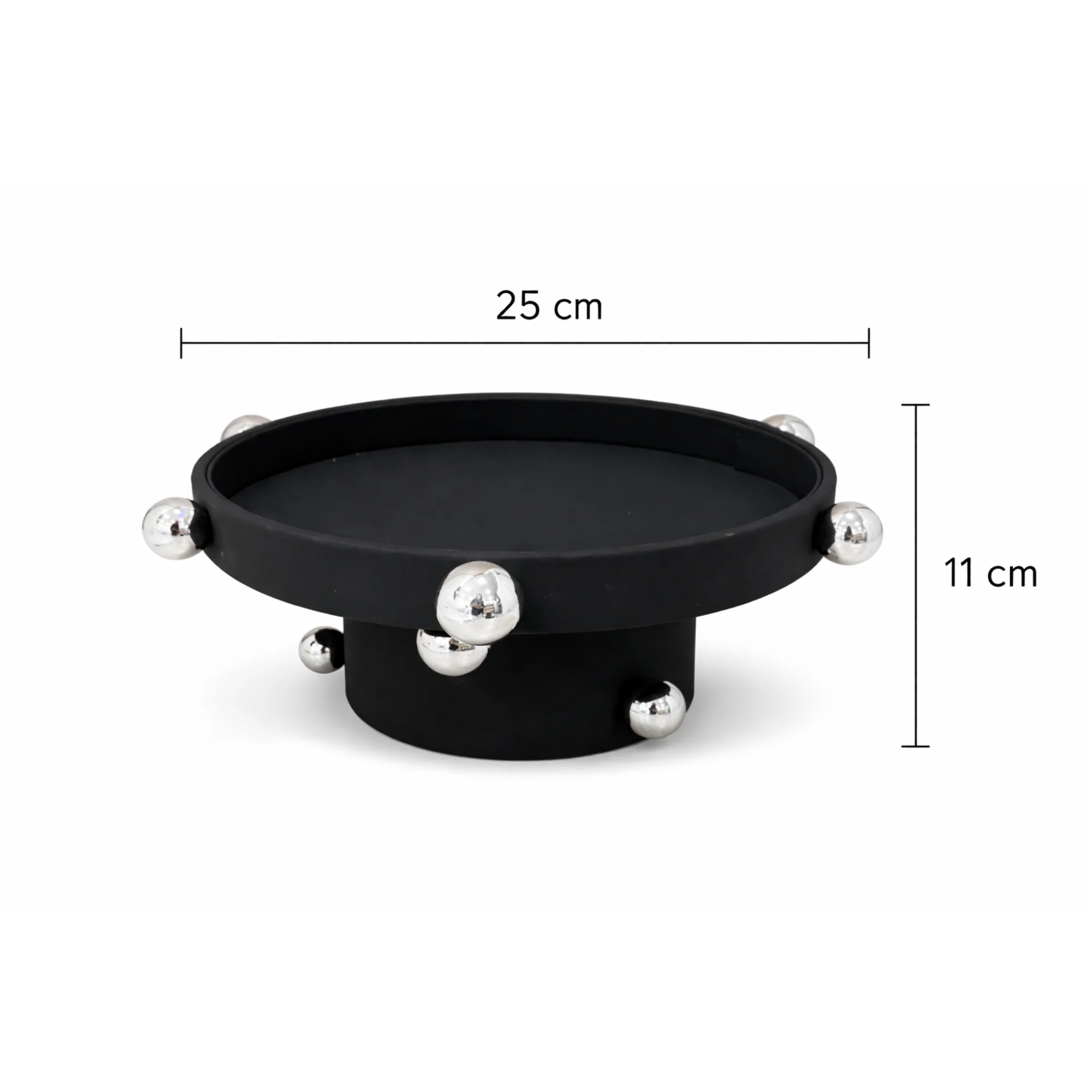 Présentoir Rond en Daim Noir 25x11cm - Image 2