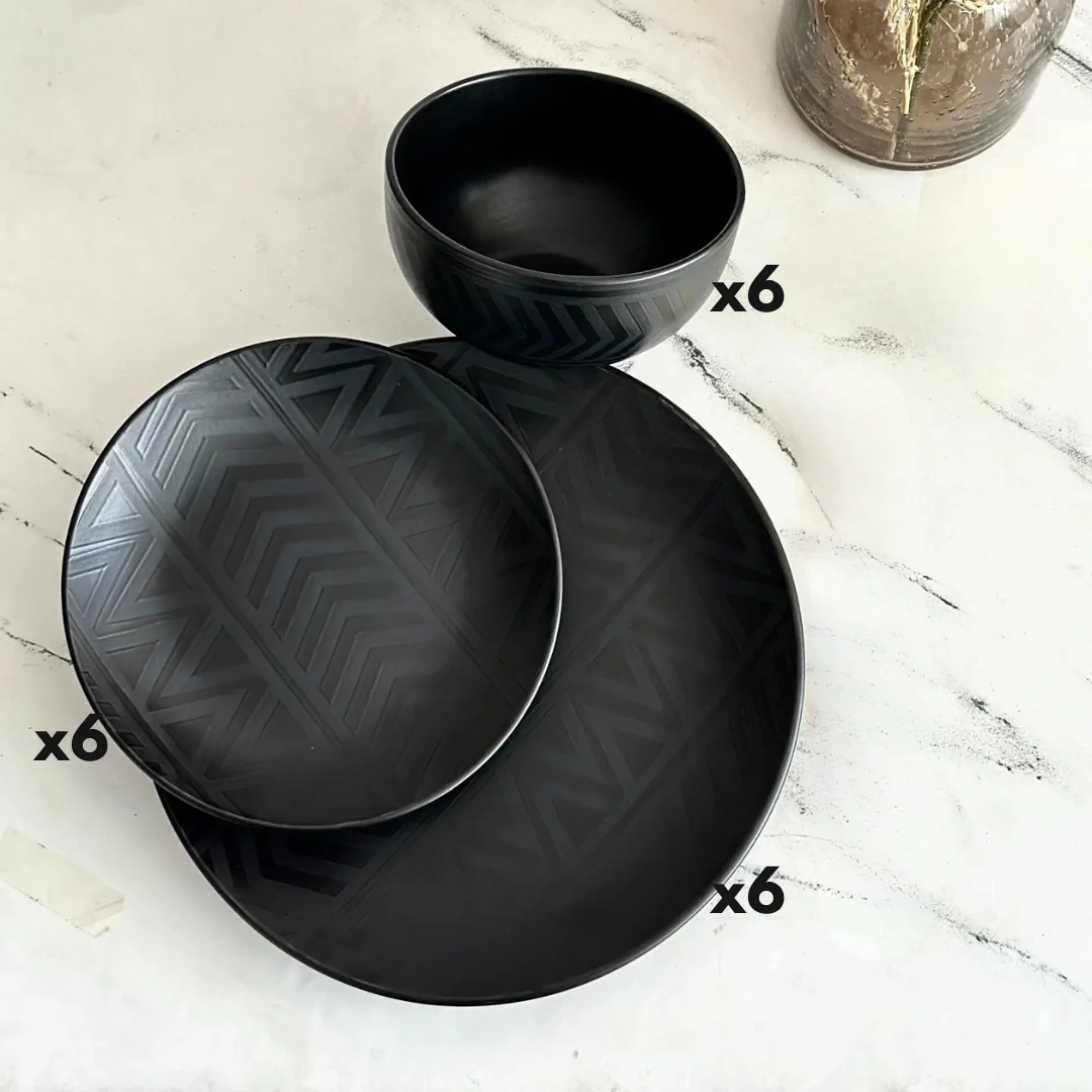 Service de table 18pcs noir - Image 2