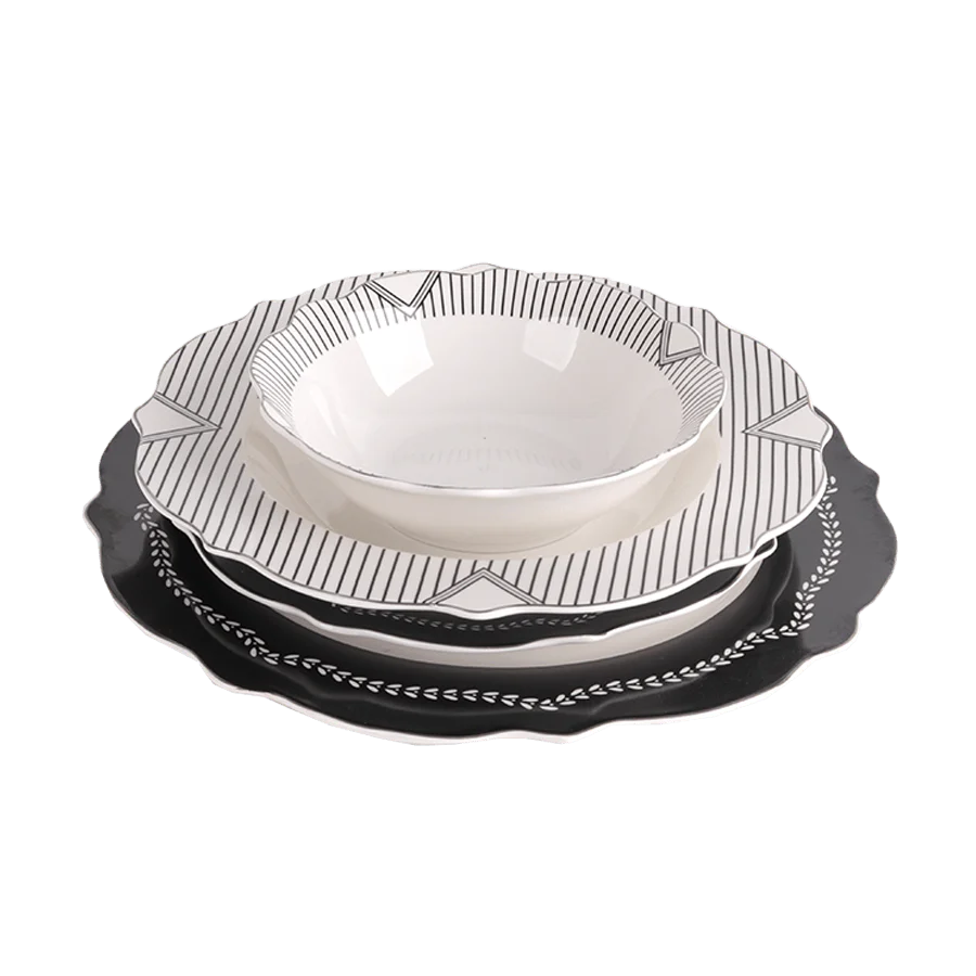 Service de table 24pcs noir - Image 3