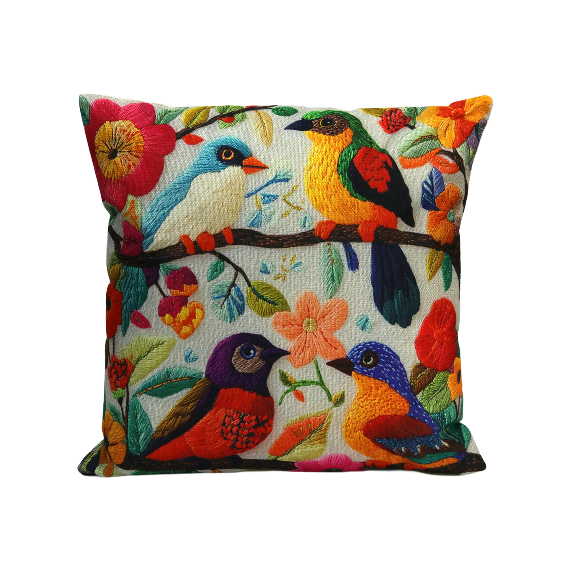 Set 2 coussins 45x45cm oiseaux - Image 2