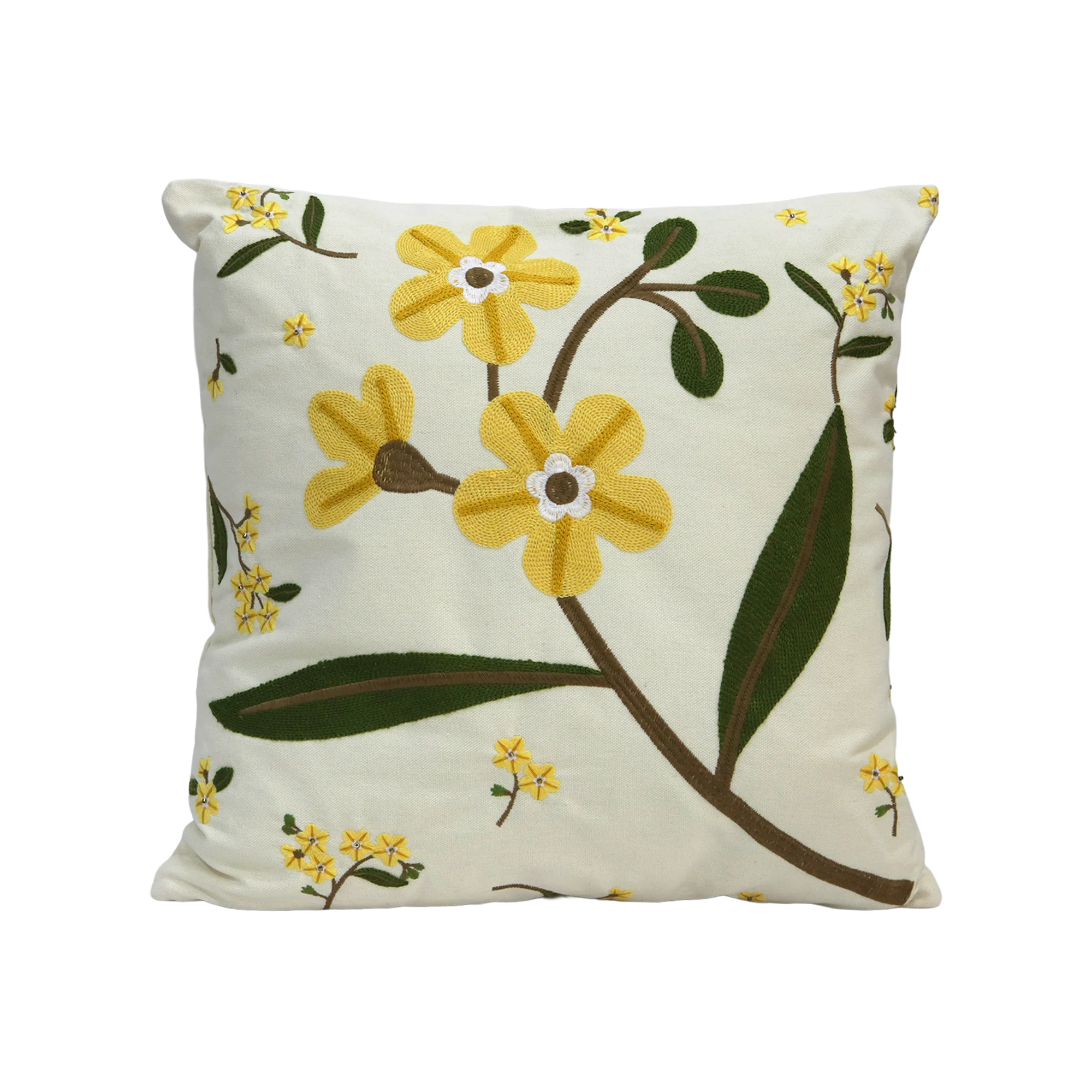 Set 2 coussins 45x45cm + 30x50cm fleur jaune - Image 3