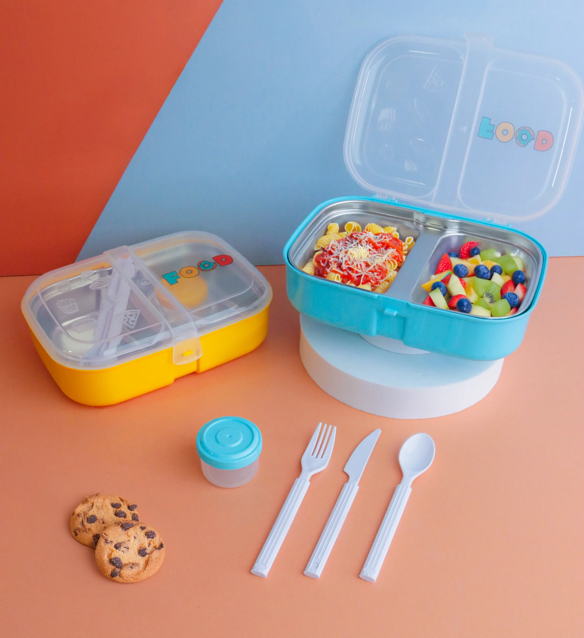 Set 2 lunch box en inox kids 20x15x6cm - Image 2