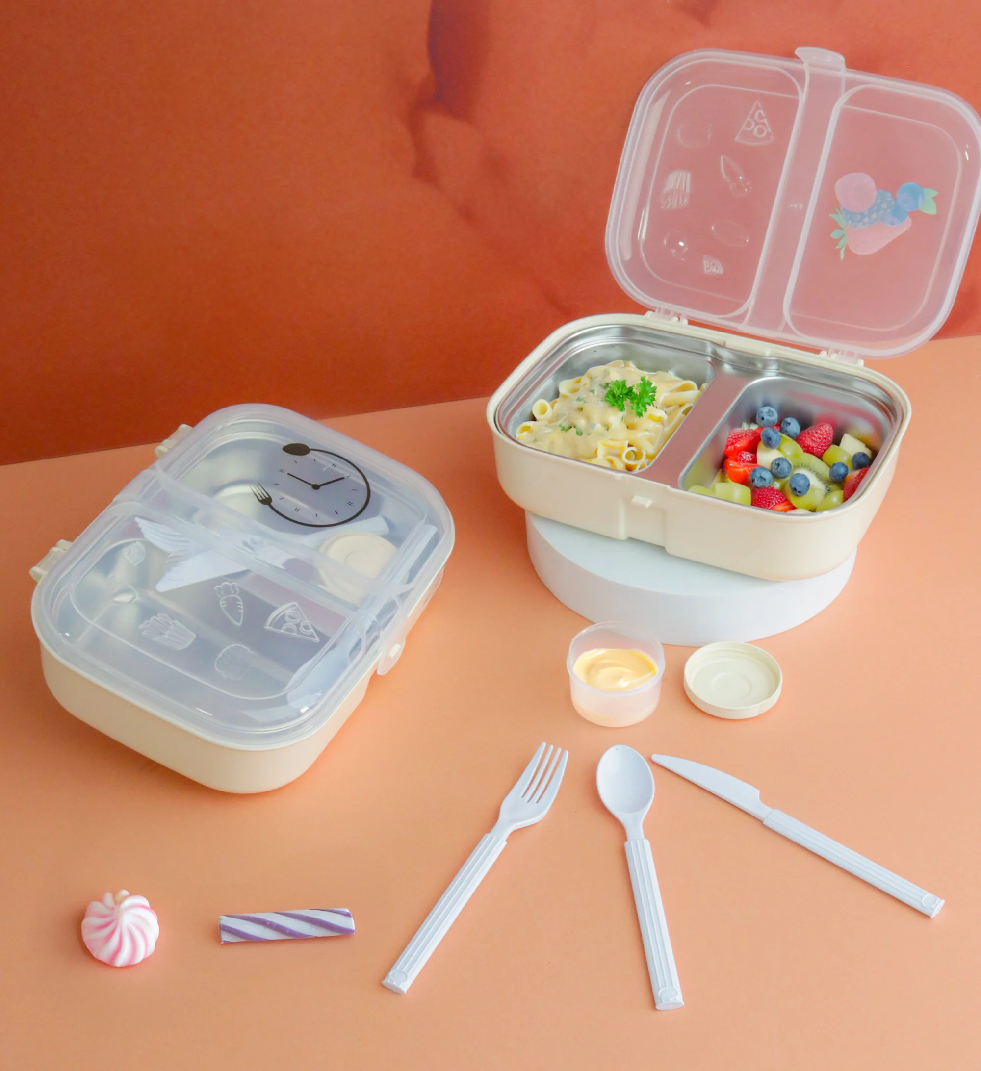 Set 2 lunch box en inox kids 20x15x6cm - Image 5