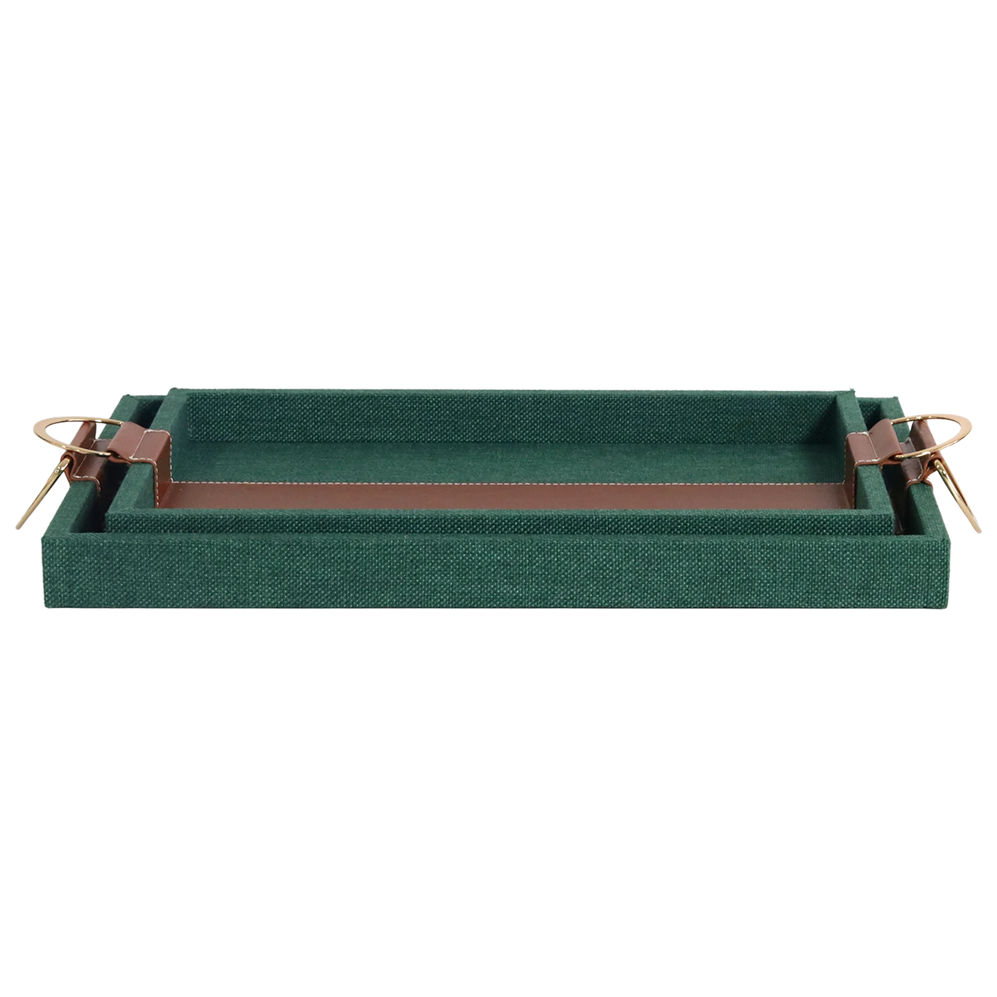 Set 2 plateaux vert camel 35cm + 40cm - Image 5
