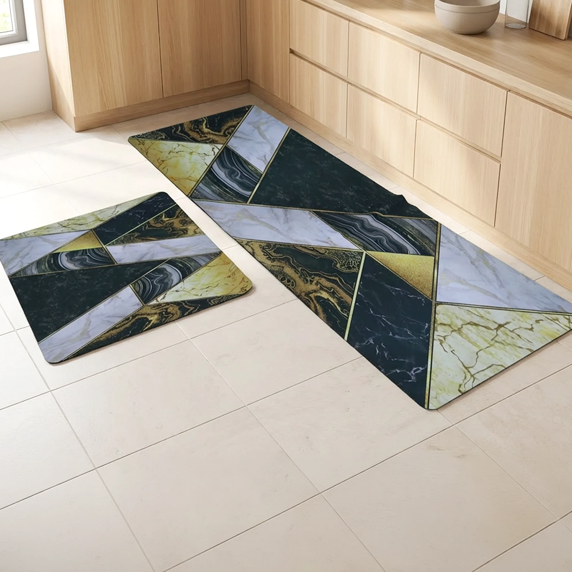 Set 2 tapis cuisine imperméable 180x60cm + 70x60cm - Image 17