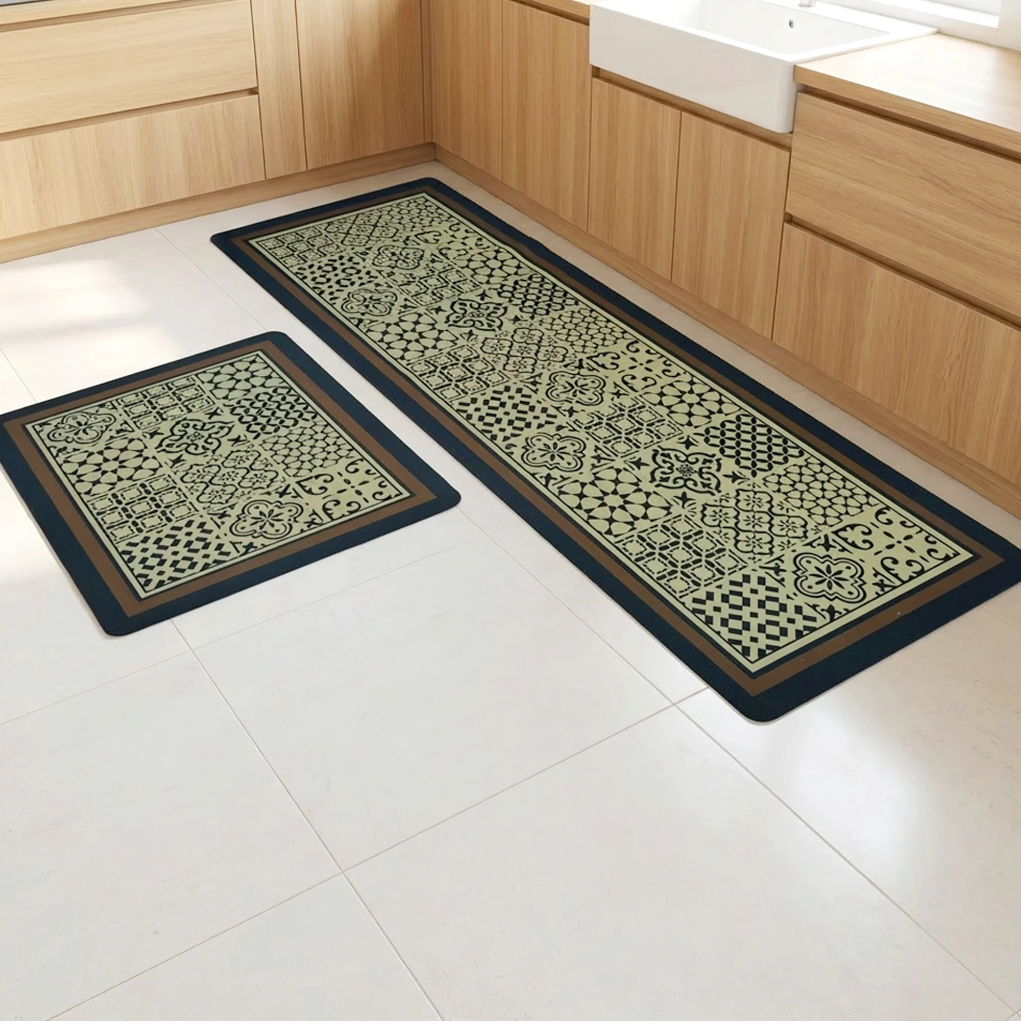 Set 2 tapis cuisine imperméable 180x60cm + 70x60cm - Image 27