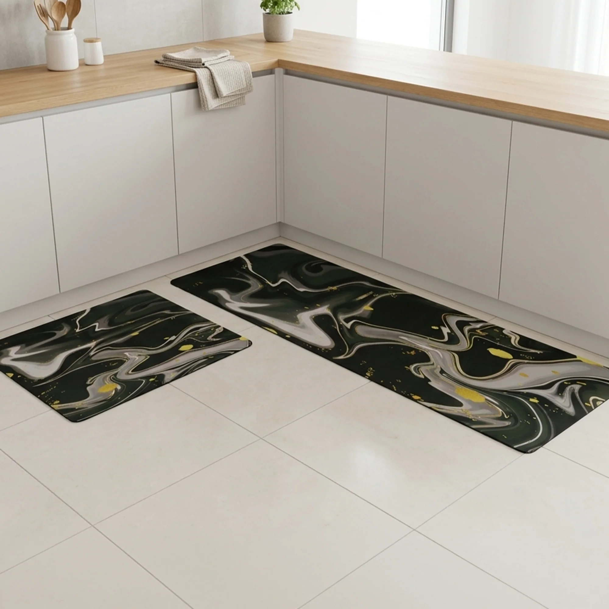 Set 2 tapis cuisine imperméable 180x60cm + 70x60cm - Image 5