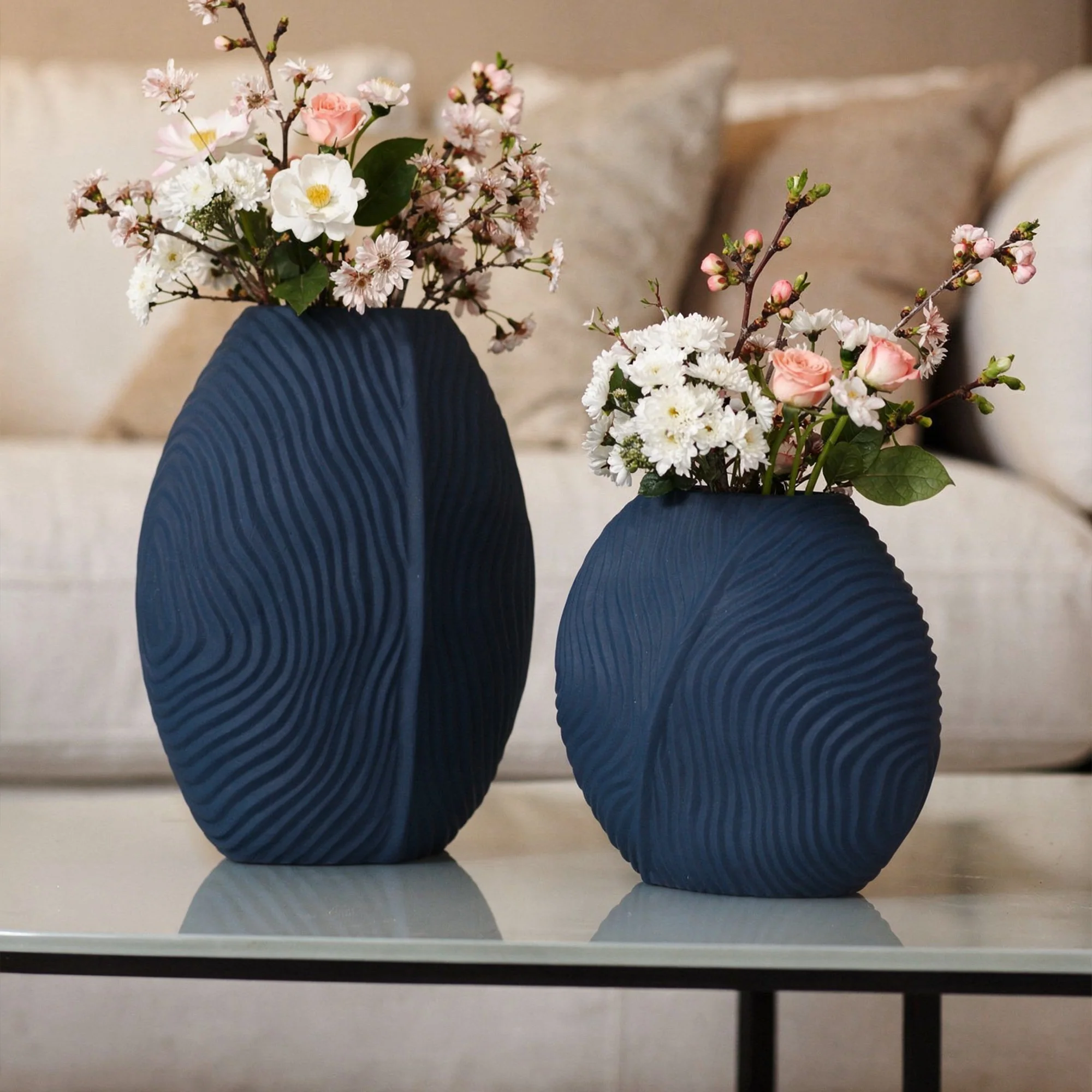 Set 2 vases en céramique 21cm + 28cm - Image 12
