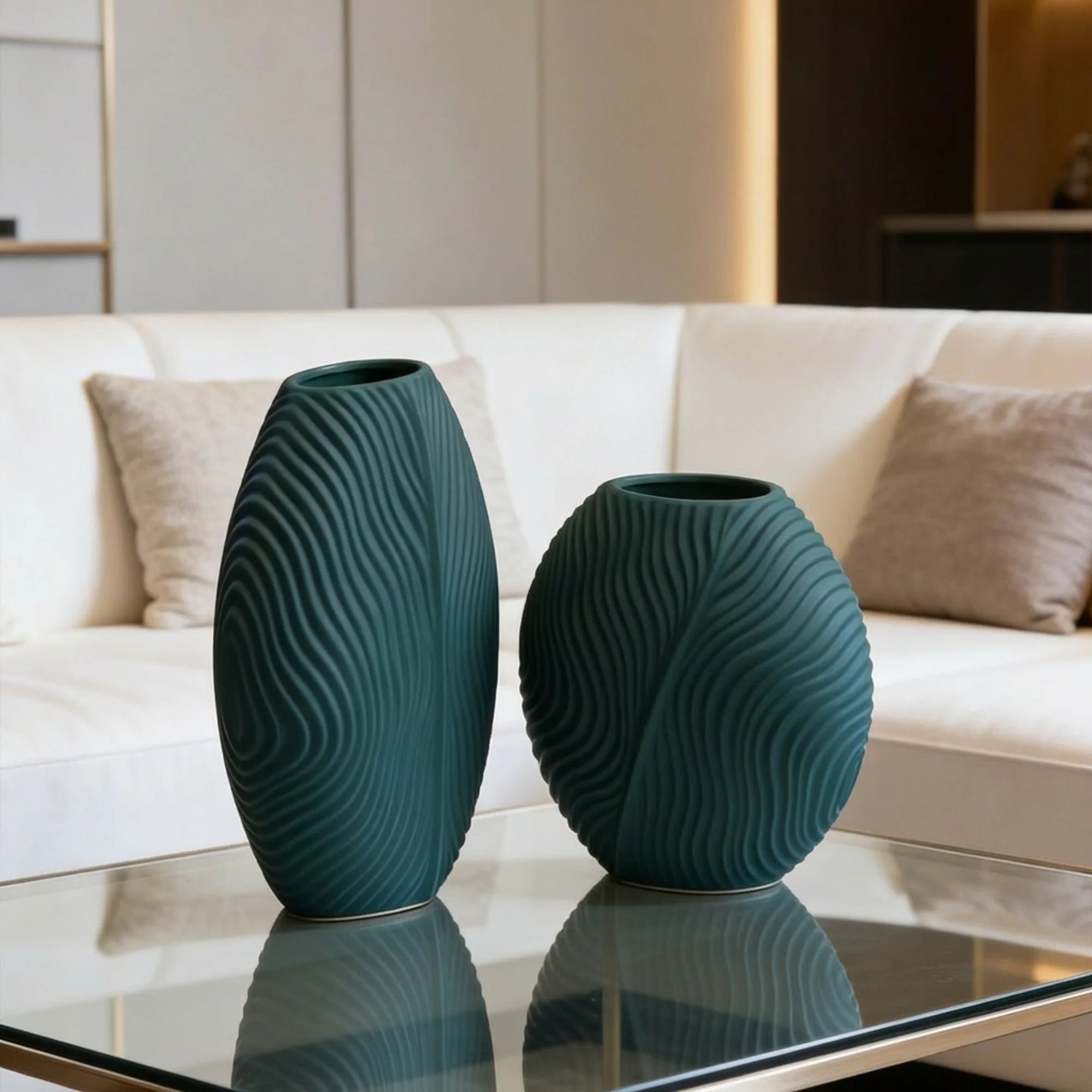 Set 2 vases en céramique 21cm + 28cm - Image 7
