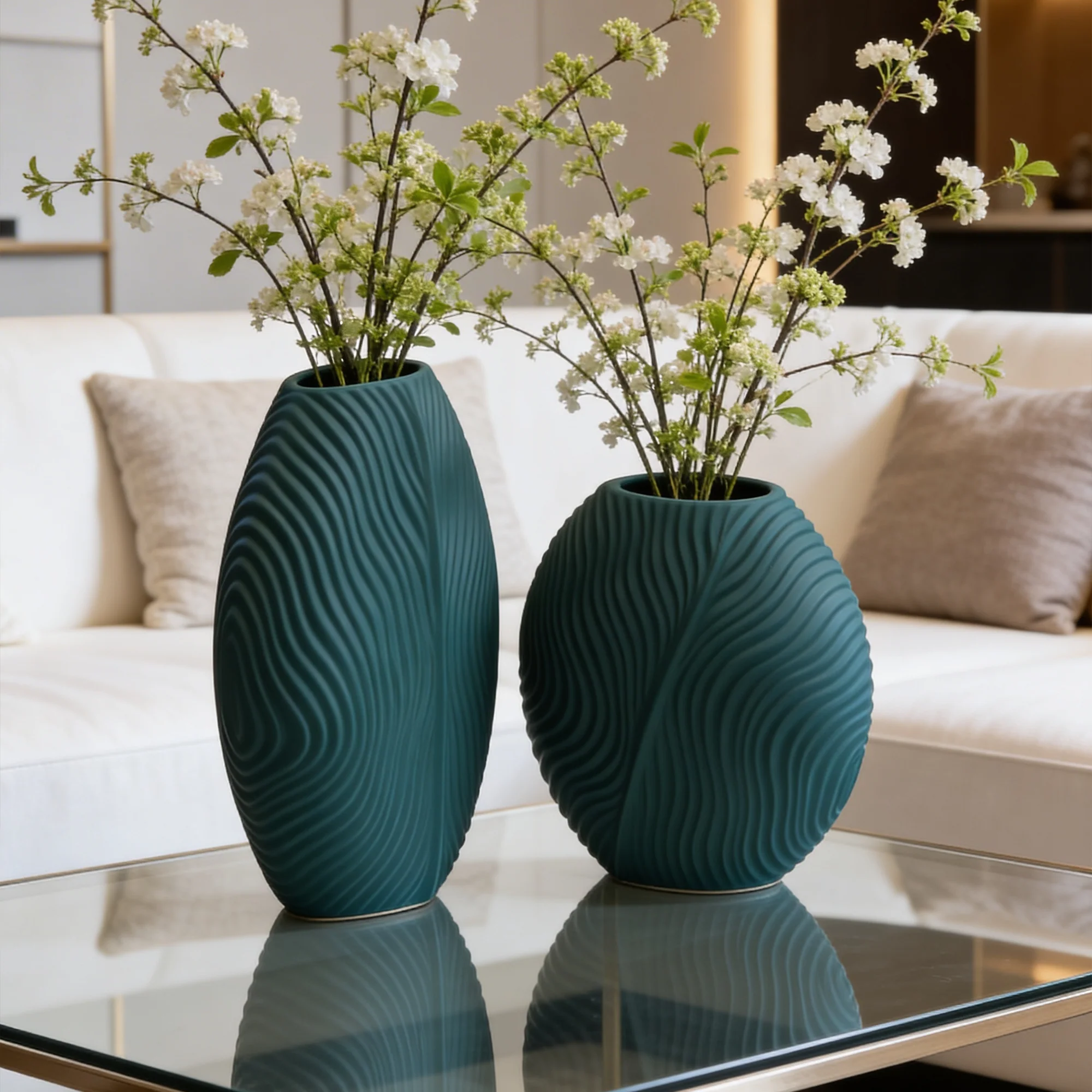 Set 2 vases en céramique 21cm + 28cm - Image 8