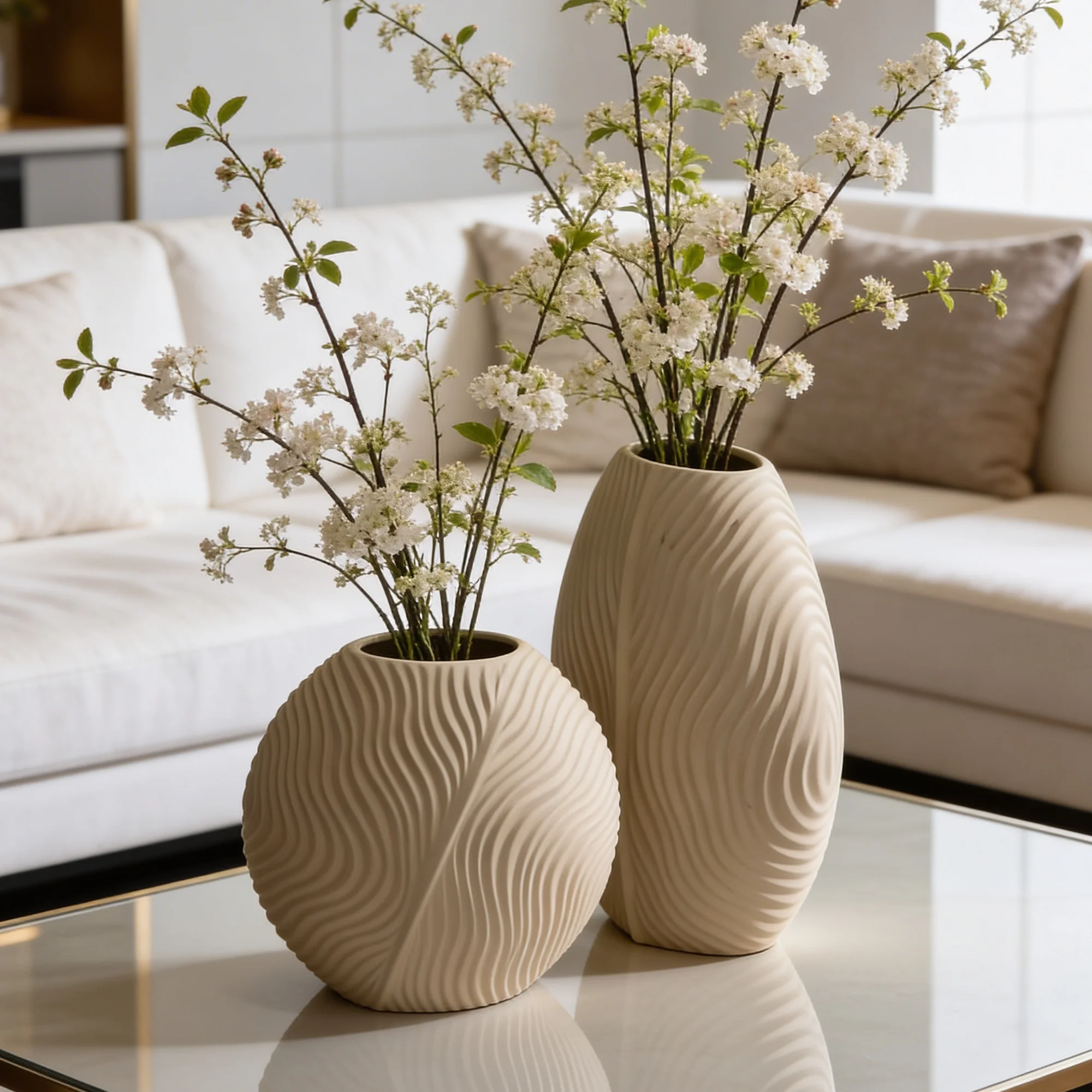 Set 2 vases en céramique 21cm + 28cm - Image 9