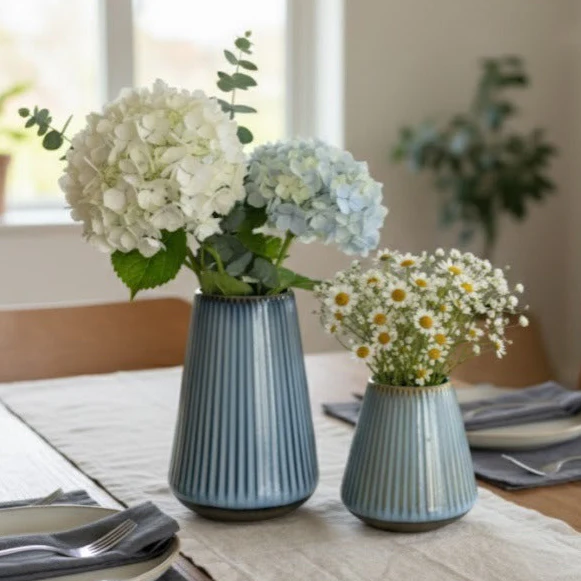 Set 2 vases bleu 12cm + 18cm - Image 2