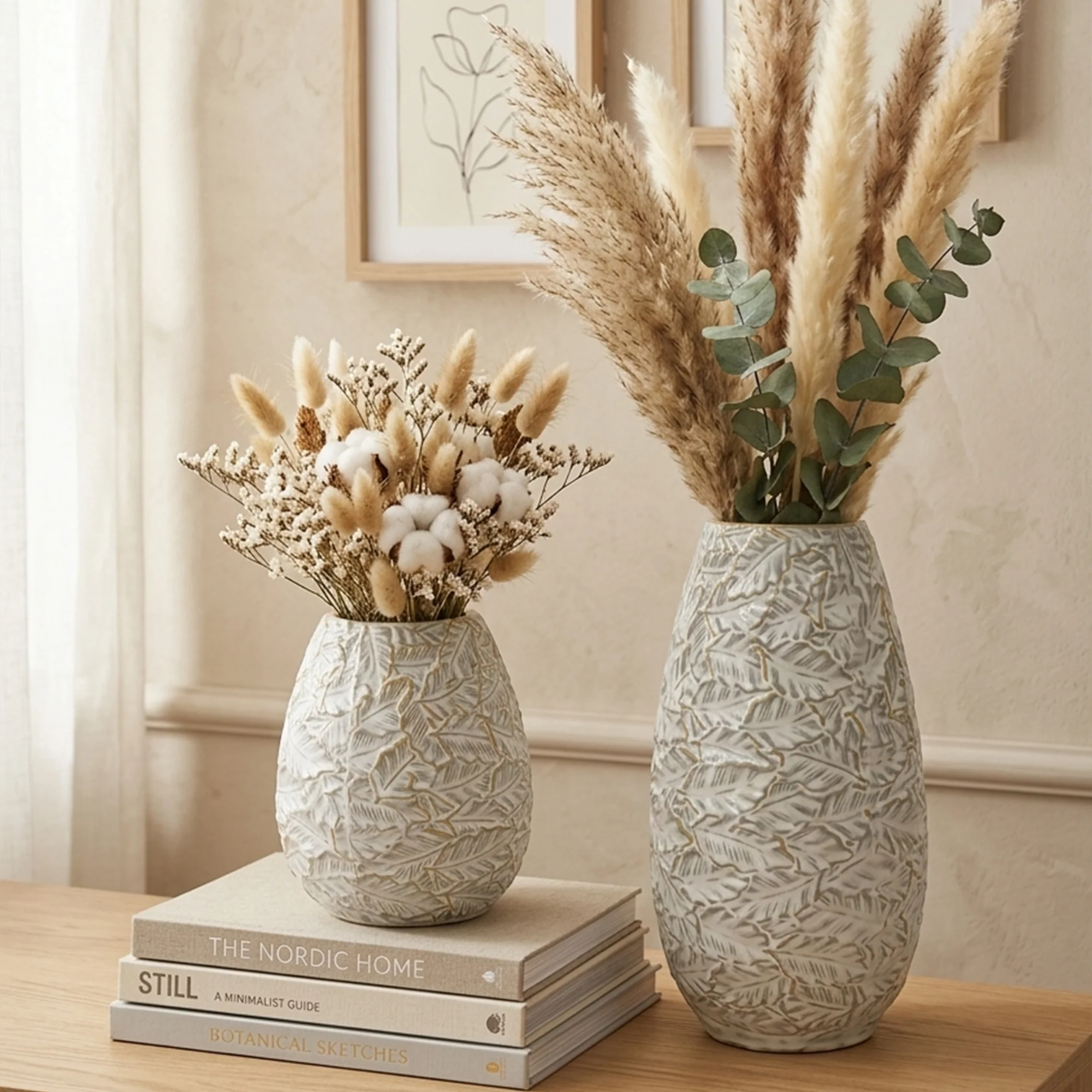 Set 2 vases en céramique 19cm + 29cm - Image 2