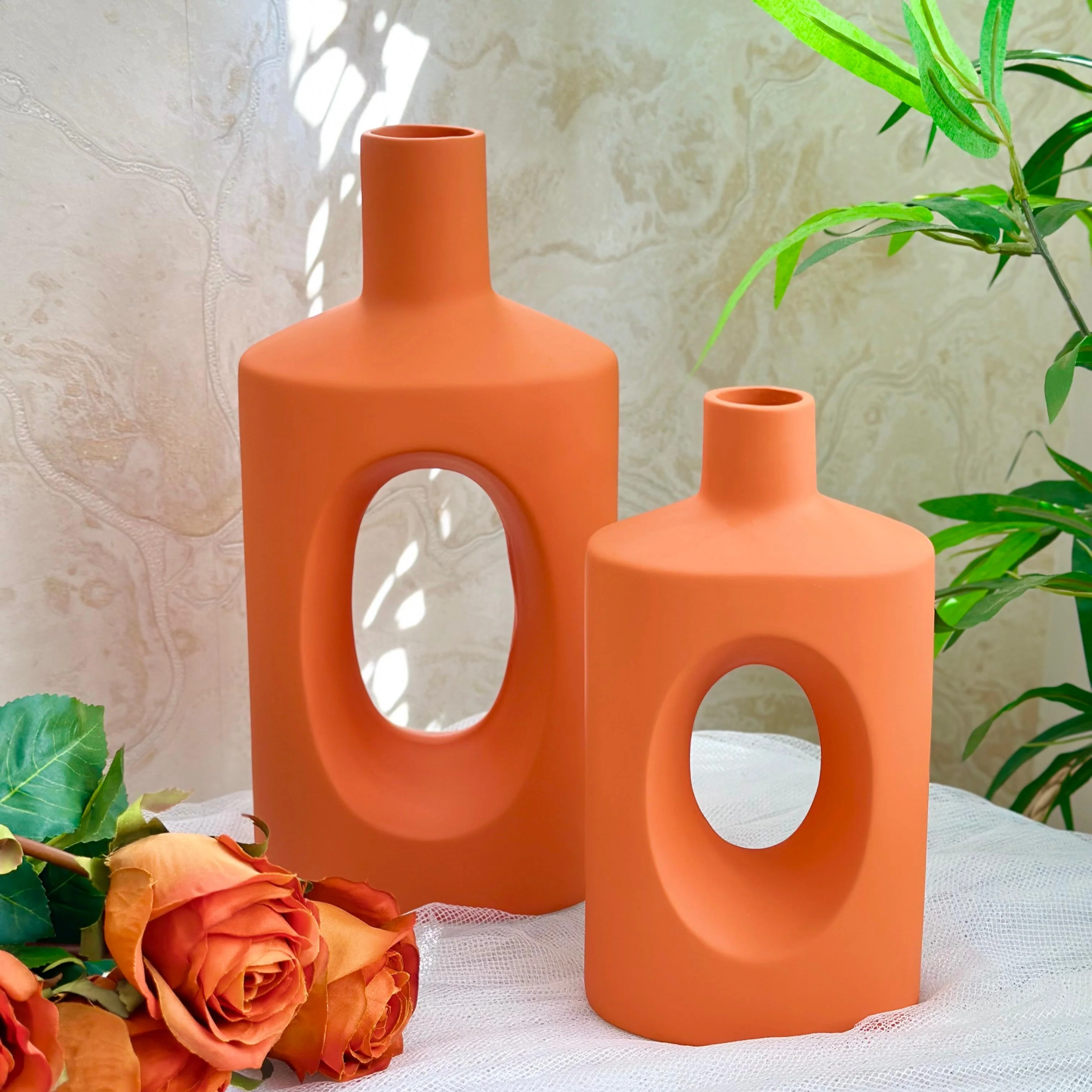 Set 2 vases en céramique 20cm + 27cm - Image 3