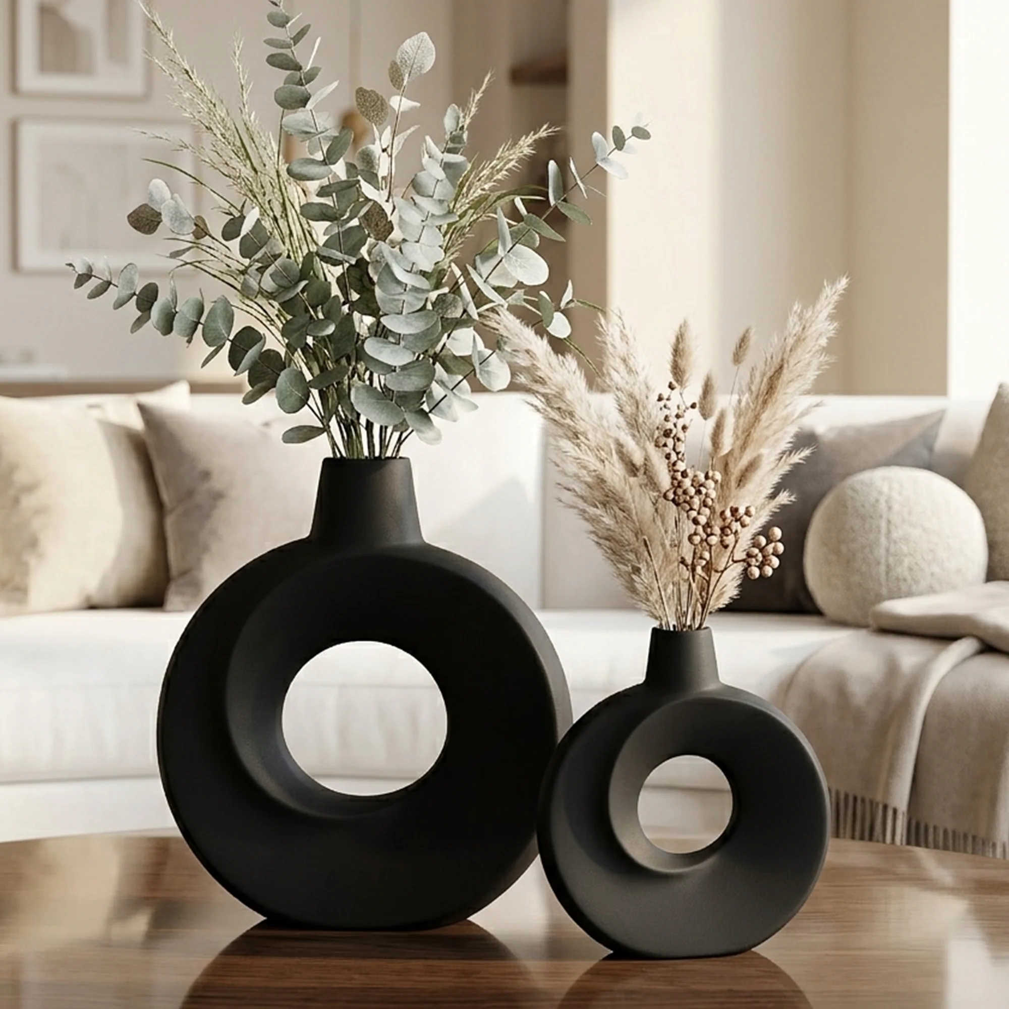 Set 2 vases en céramique 21cm + 26cm - Image 10