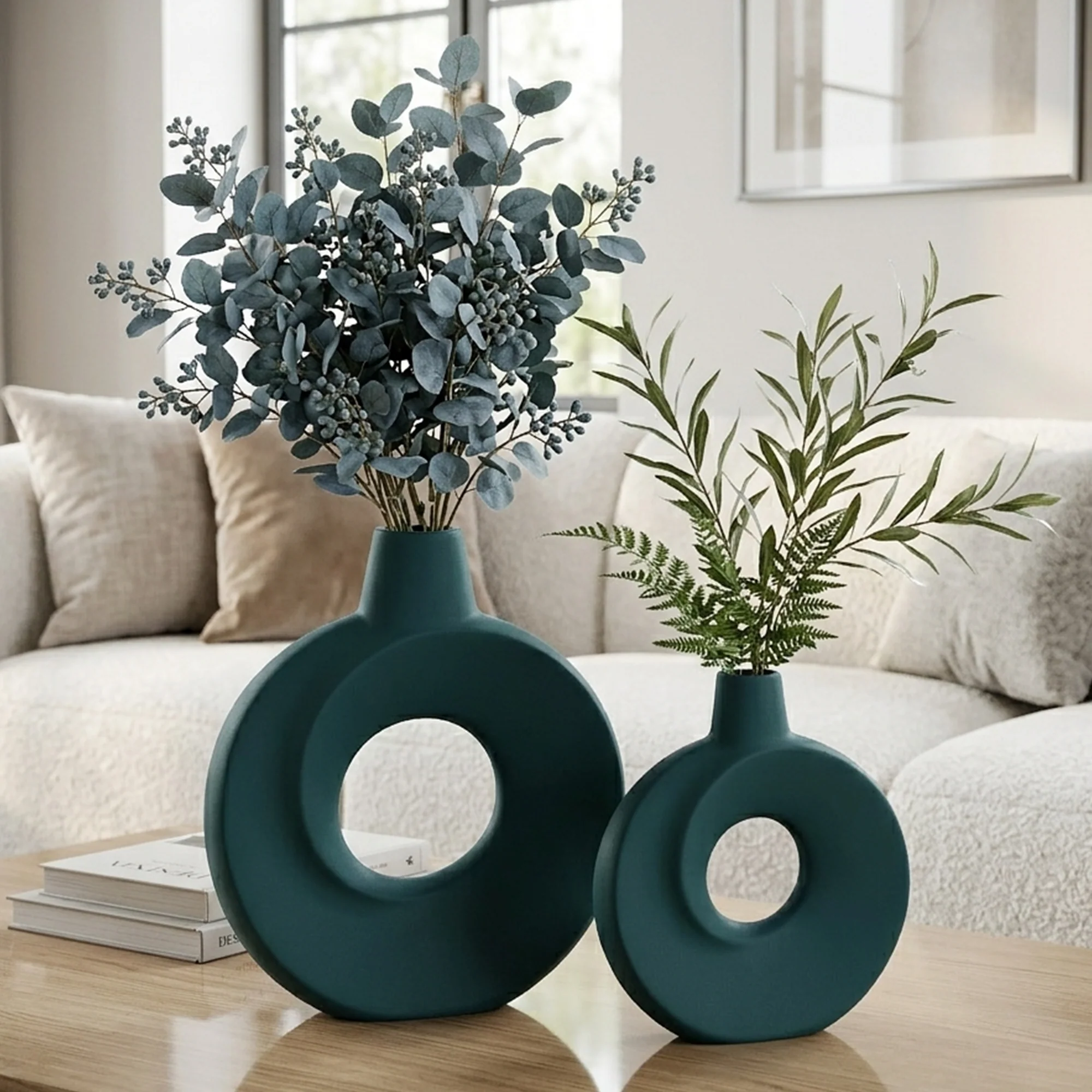 Set 2 vases en céramique 21cm + 26cm - Image 4