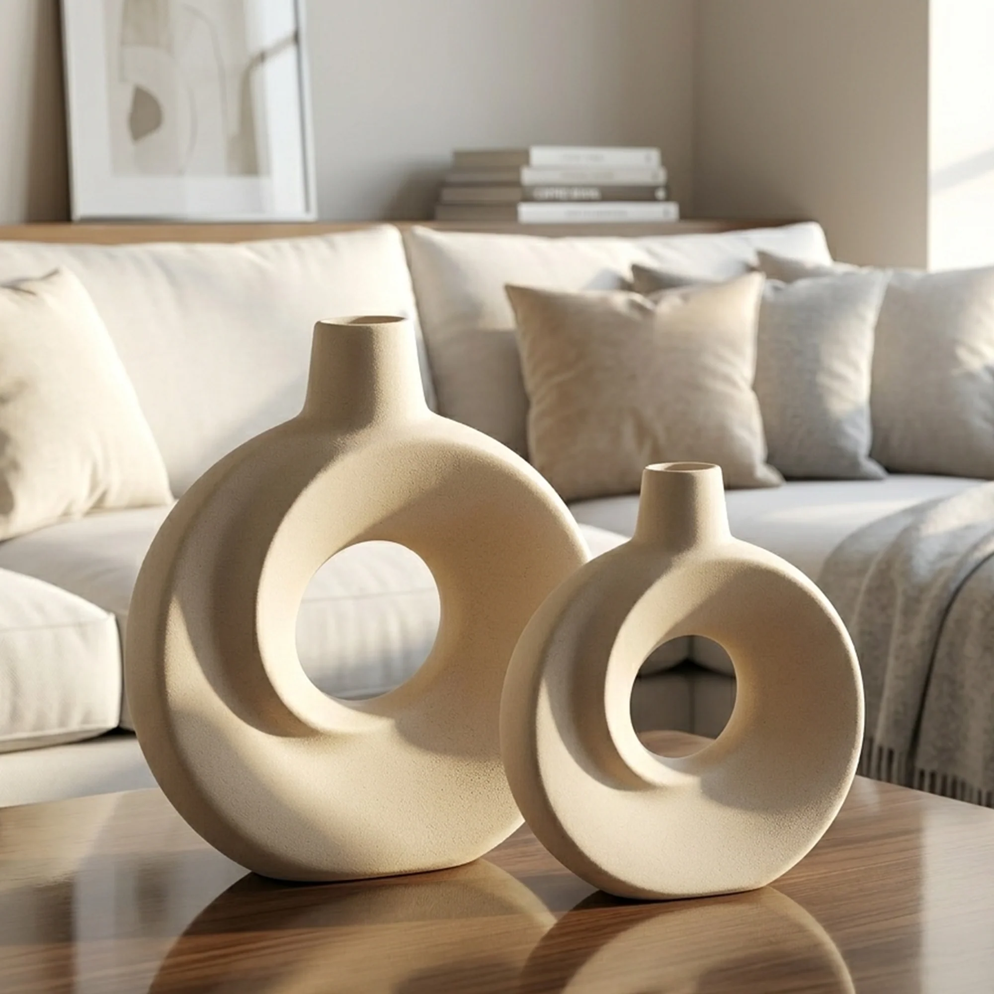 Set 2 vases en céramique 21cm + 26cm - Image 5