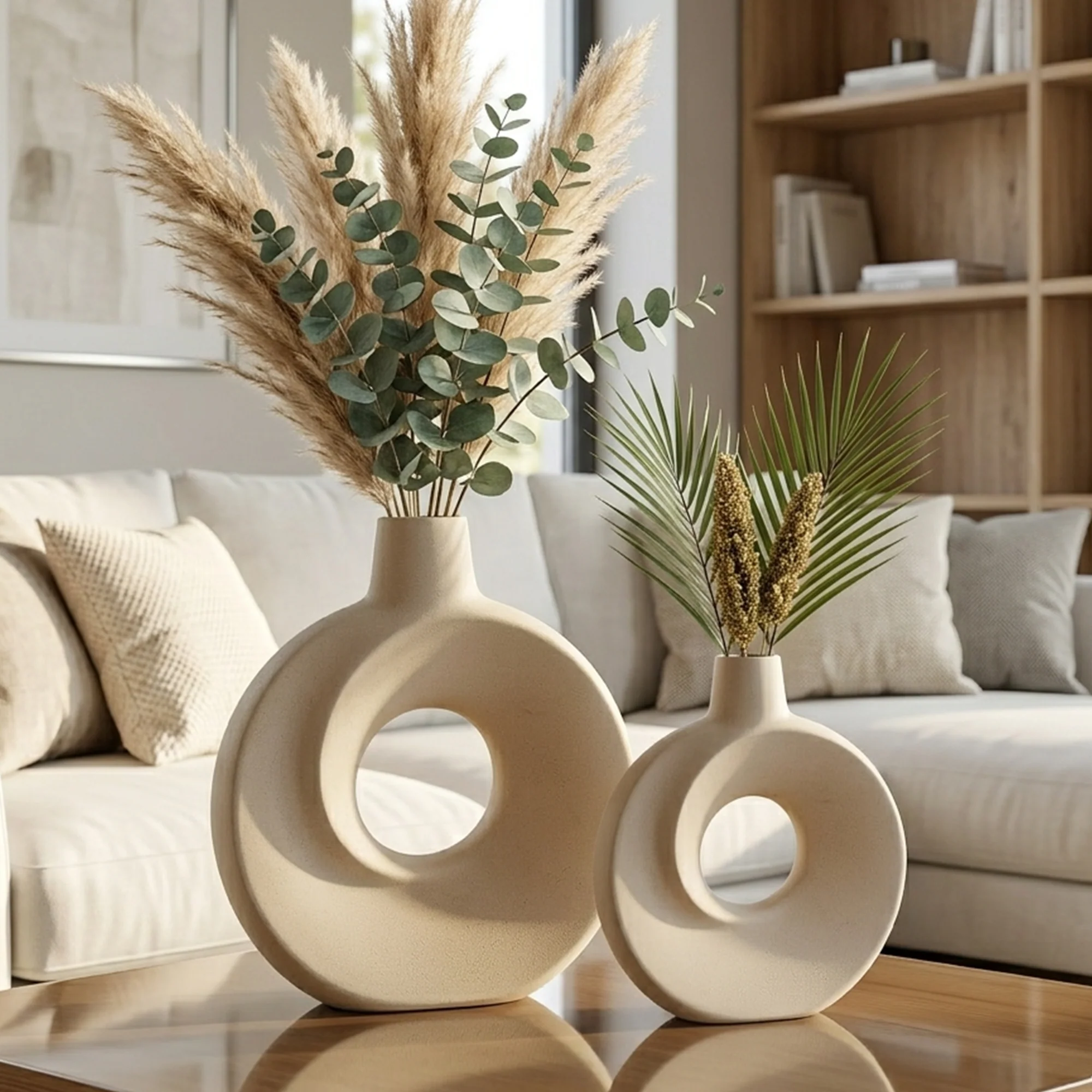 Set 2 vases en céramique 21cm + 26cm - Image 6