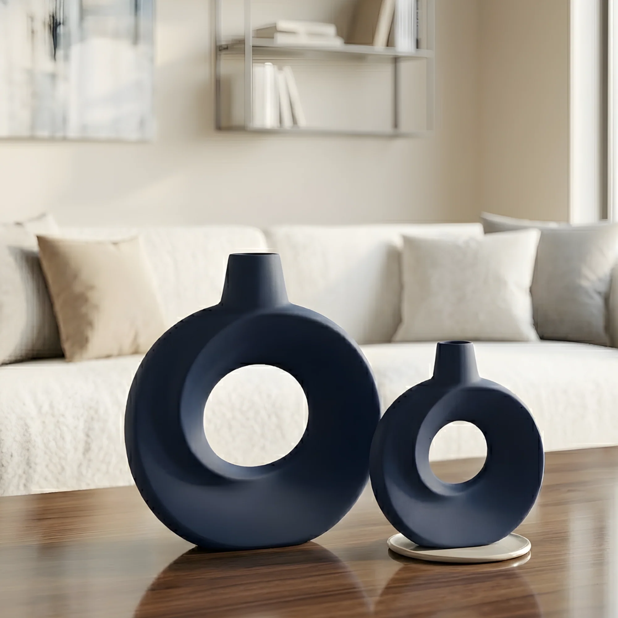 Set 2 vases en céramique 21cm + 26cm - Image 7