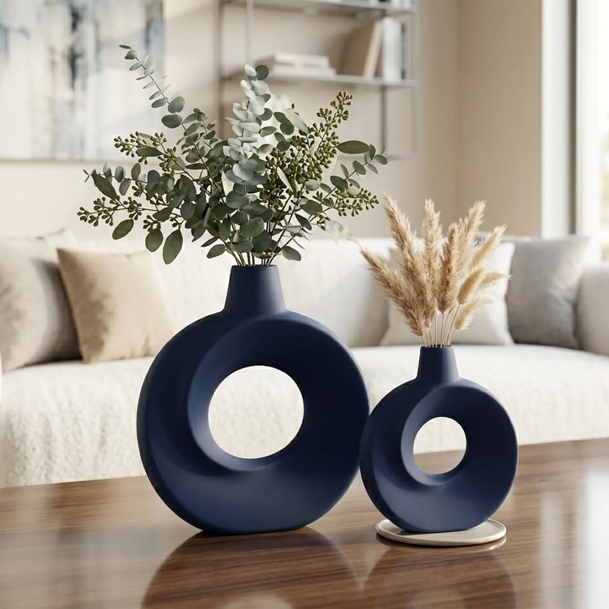 Set 2 vases en céramique 21cm + 26cm - Image 8