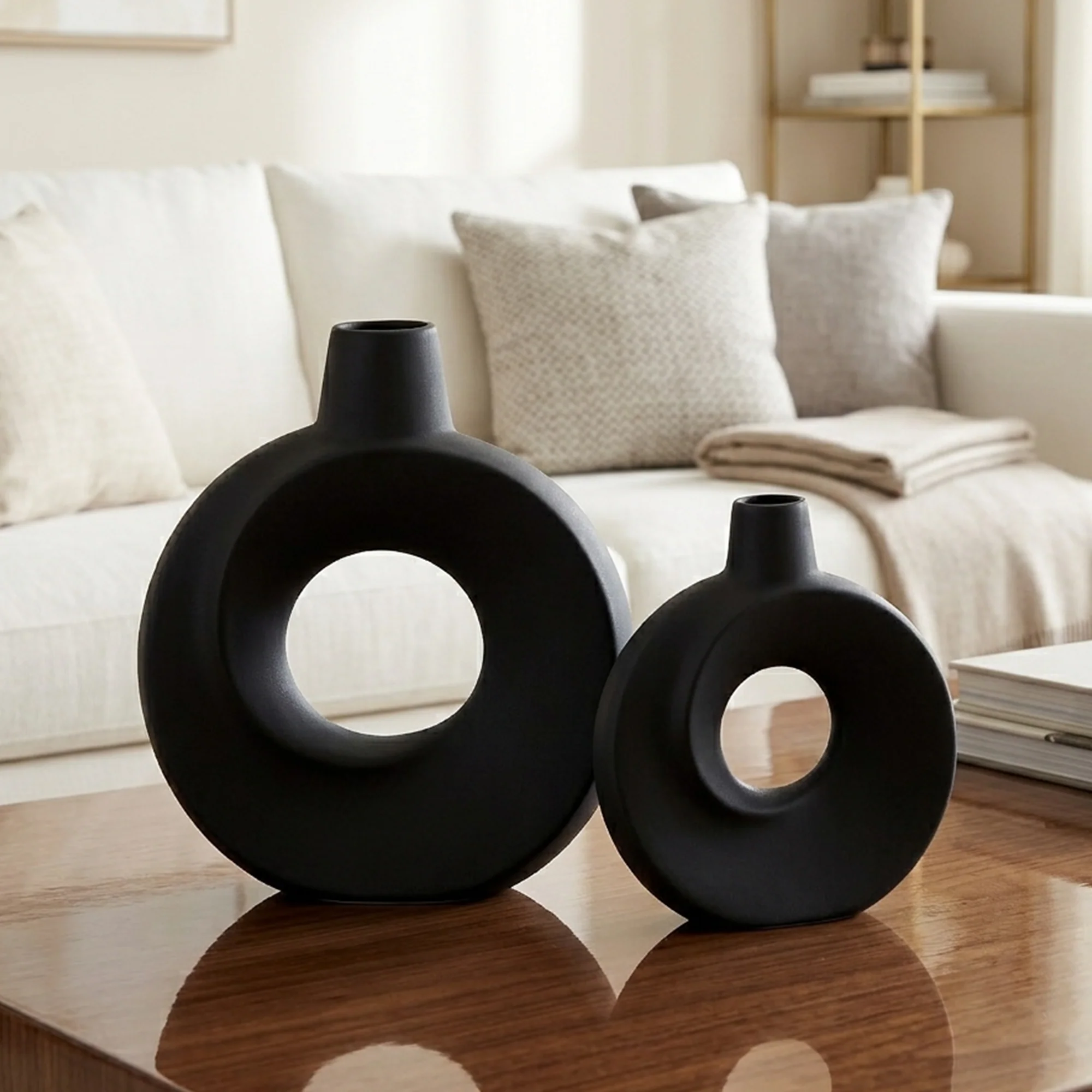 Set 2 vases en céramique 21cm + 26cm - Image 9