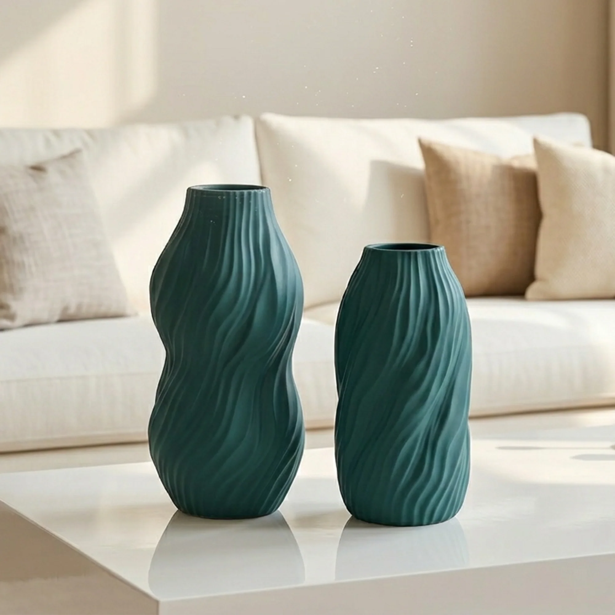 Set 2 vases en céramique 23cm + 28cm - Image 11
