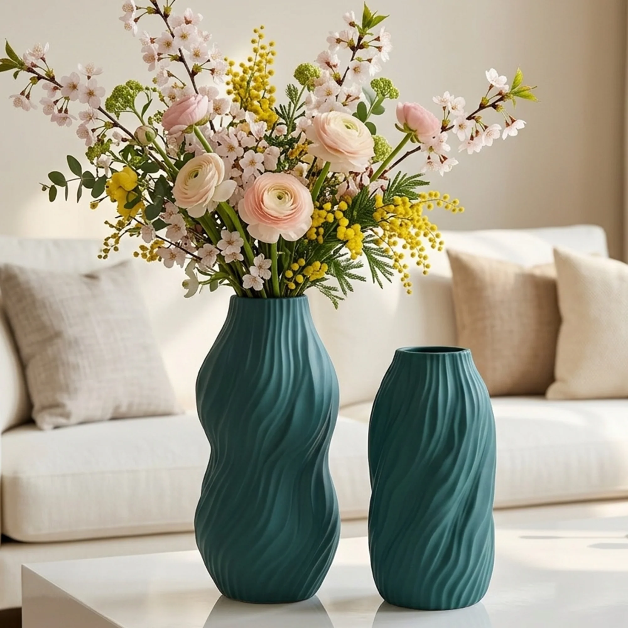 Set 2 vases en céramique 23cm + 28cm - Image 12
