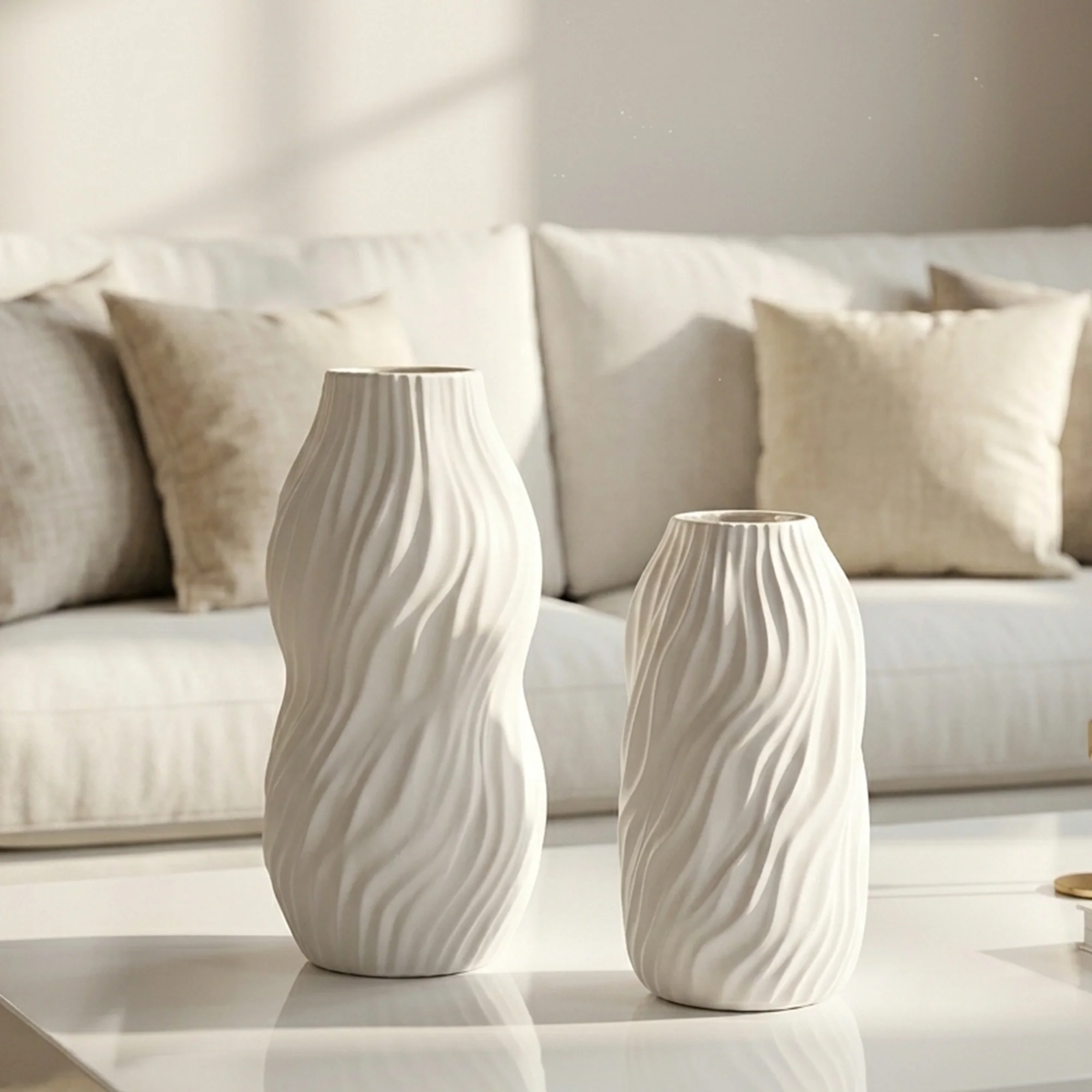 Set 2 vases en céramique 23cm + 28cm - Image 3
