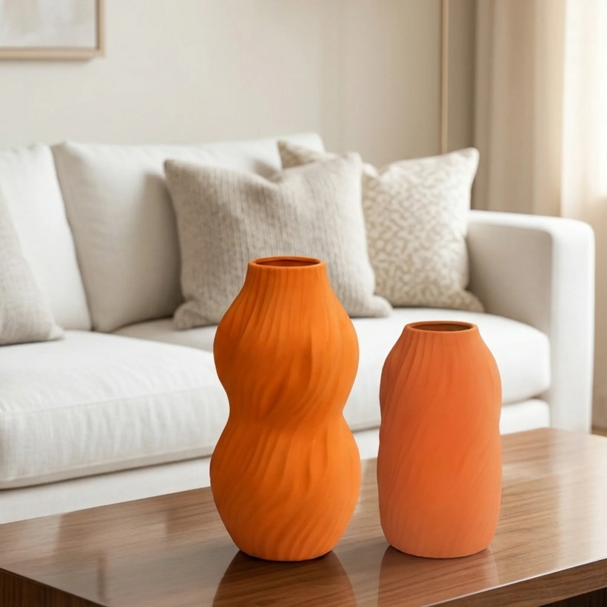 Set 2 vases en céramique 23cm + 28cm - Image 5