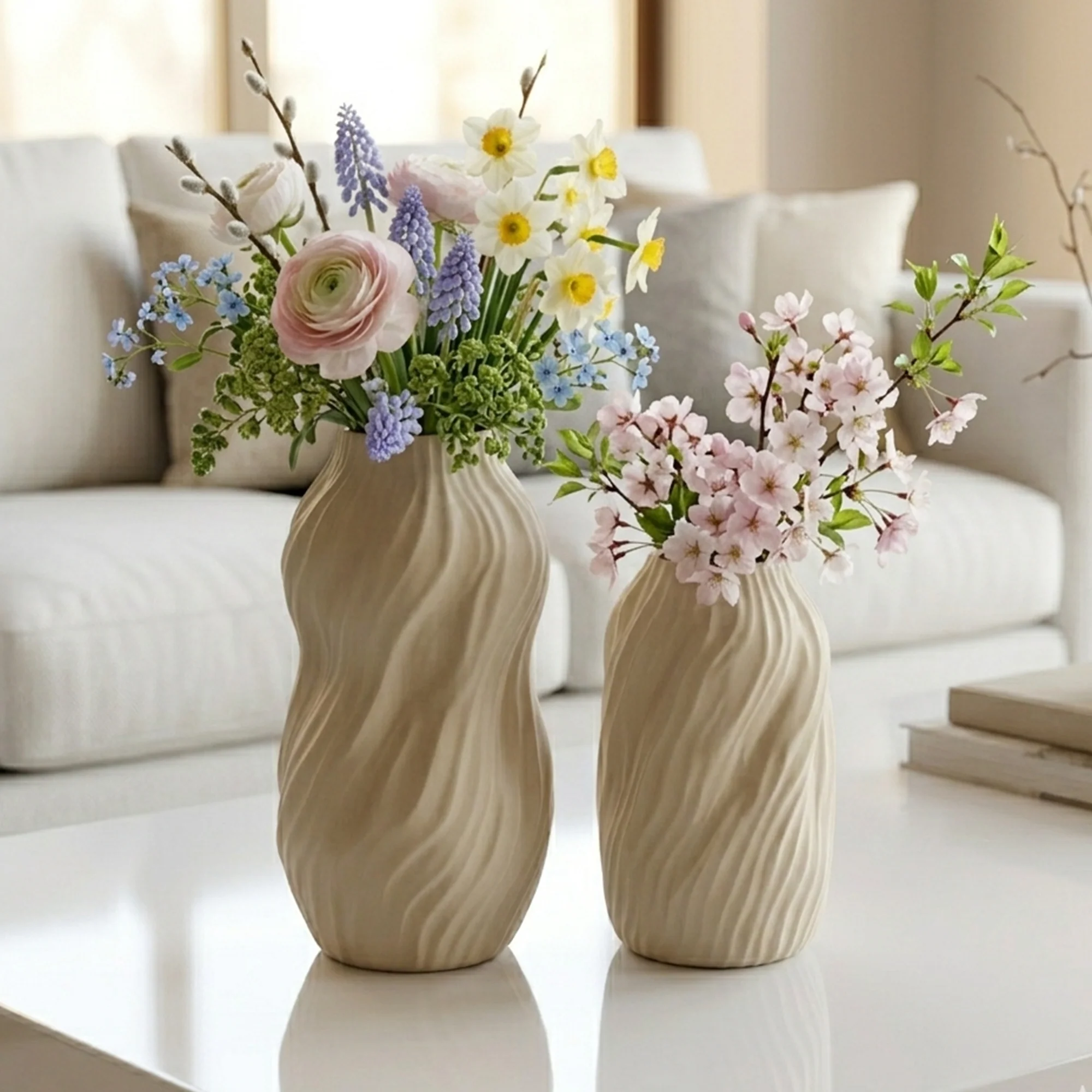 Set 2 vases en céramique 23cm + 28cm - Image 8