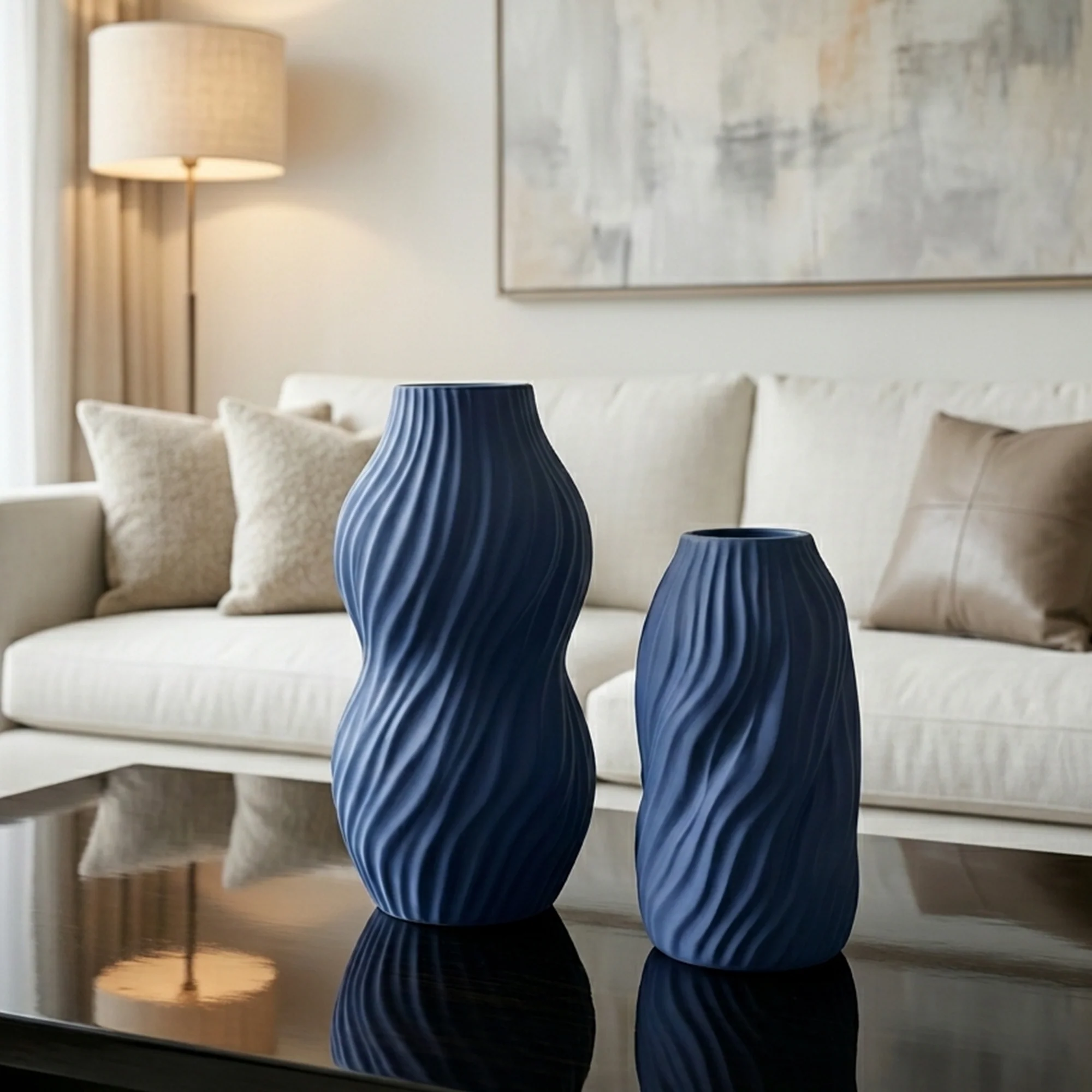 Set 2 vases en céramique 23cm + 28cm - Image 9