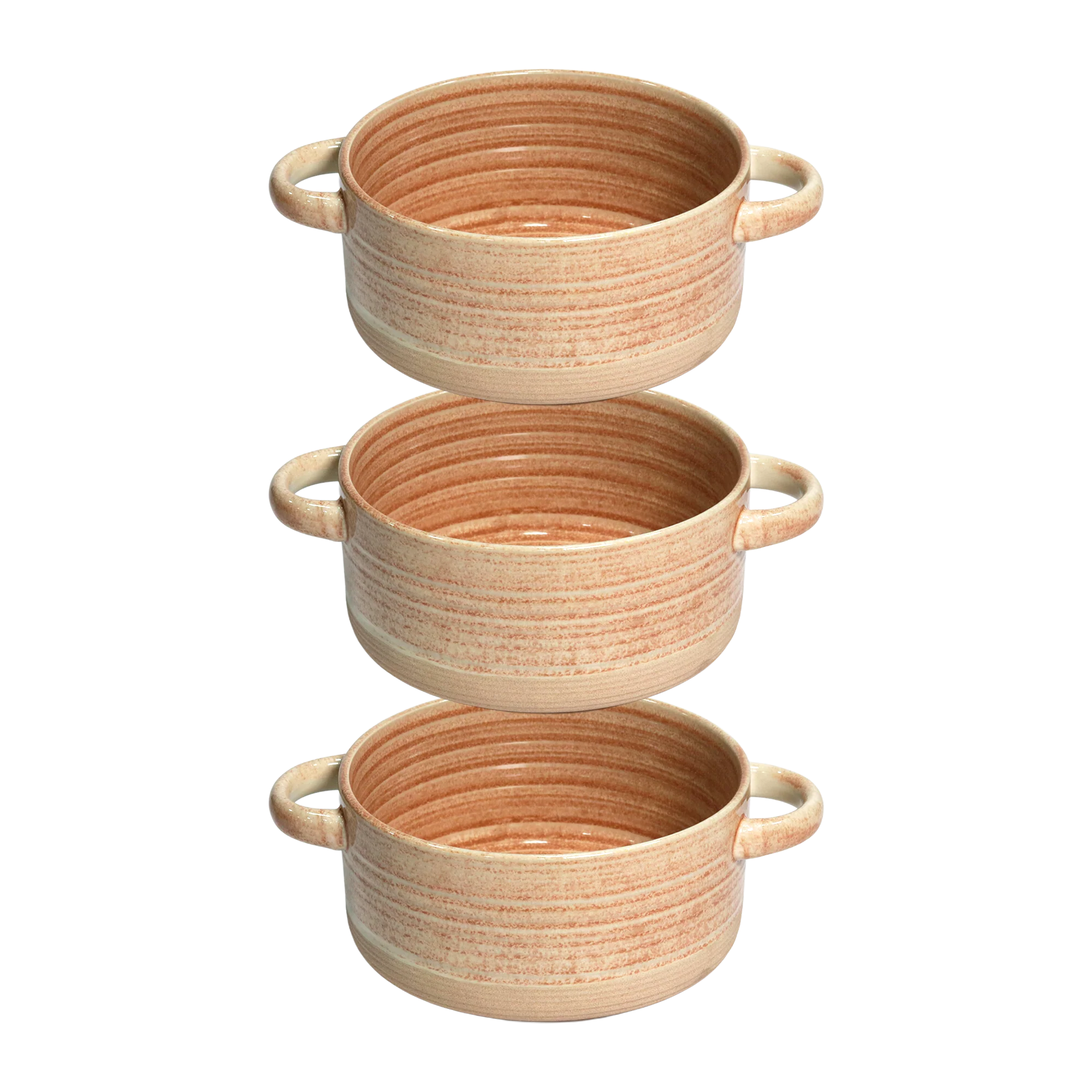 Set 3 assiettes 20cm + 3 bols 15cm + 2 bols avec anses 15cm en céramique - Image 6