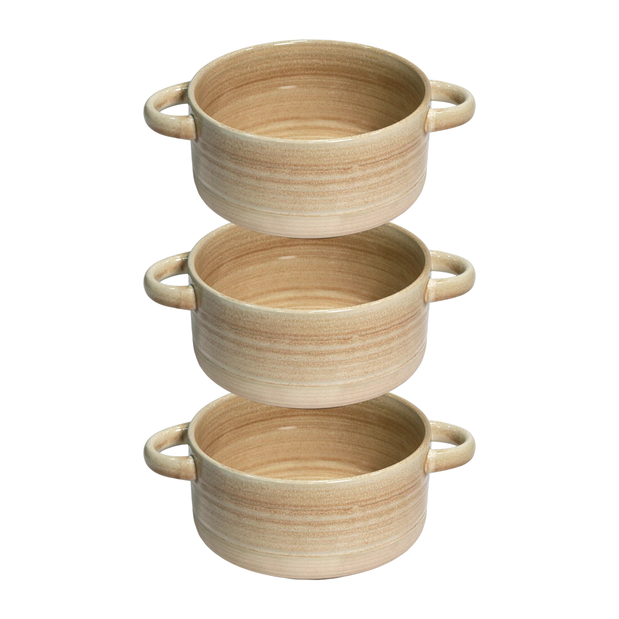 Set 3 assiettes 20cm + 3 bols 15cm + 2 bols avec anses 15cm en céramique - Image 9