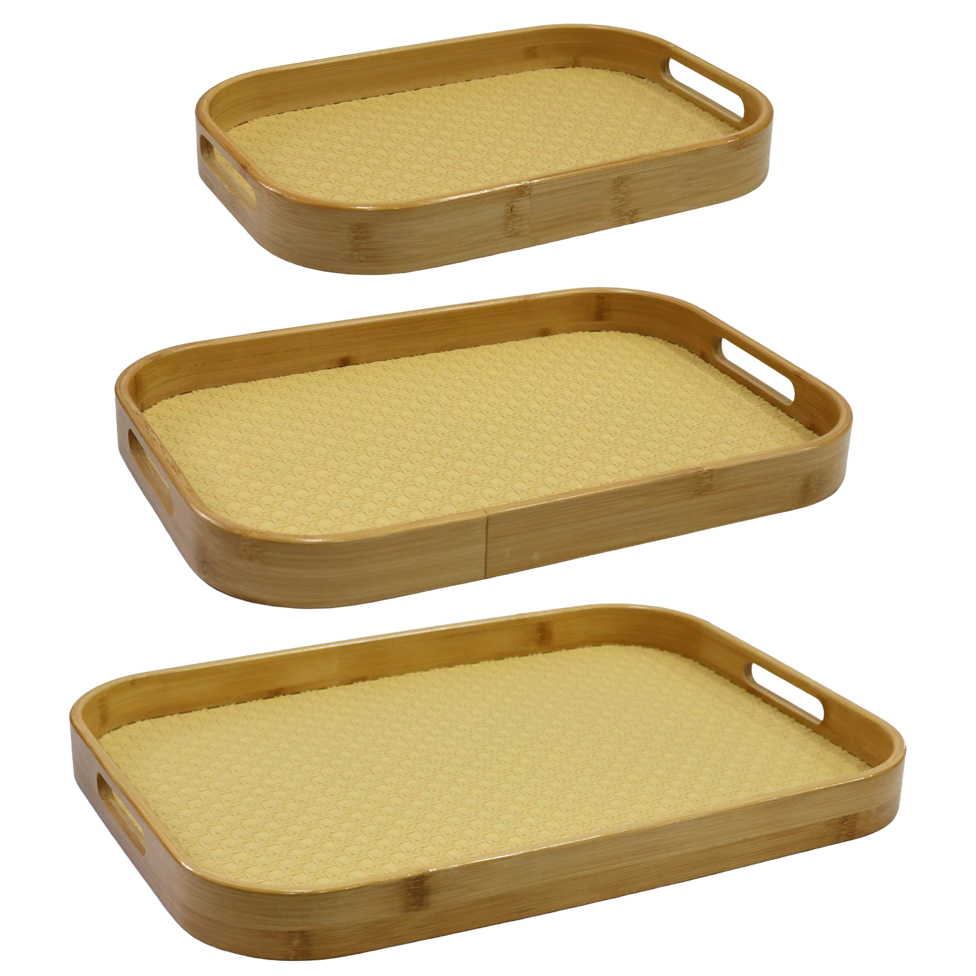 Set 3 plateaux rectangulaires en bois 33cm + 40cm + 45cm - Image 5