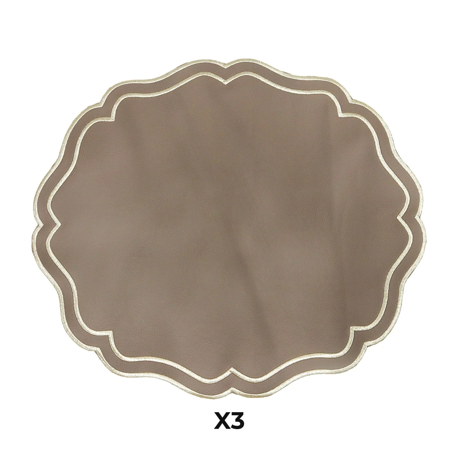 Set 3 sets de table ovales en simili cuir Mchenef 39cm - Image 5