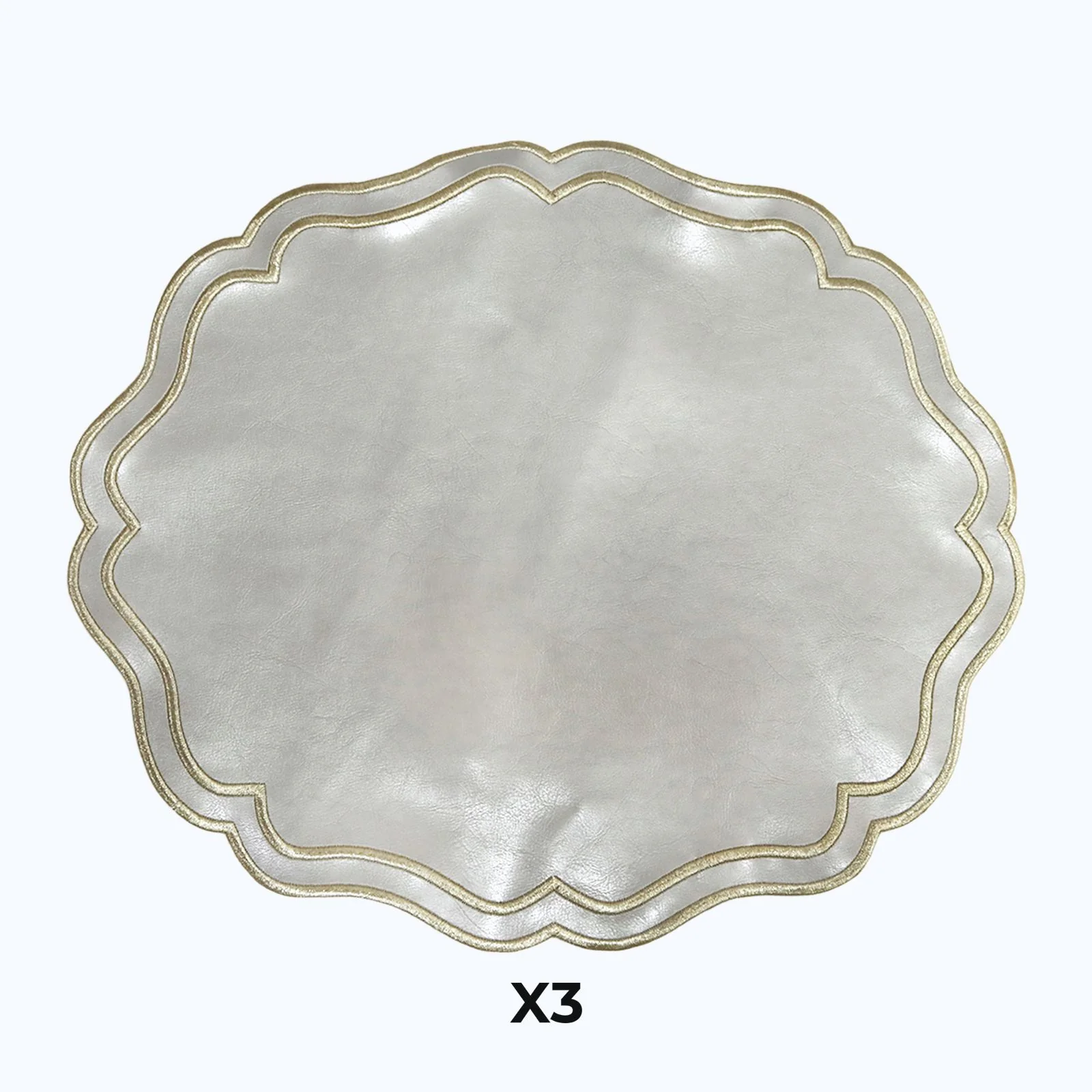 Set 3 sets de table ovales en simili cuir Mchenef 39cm - Image 6